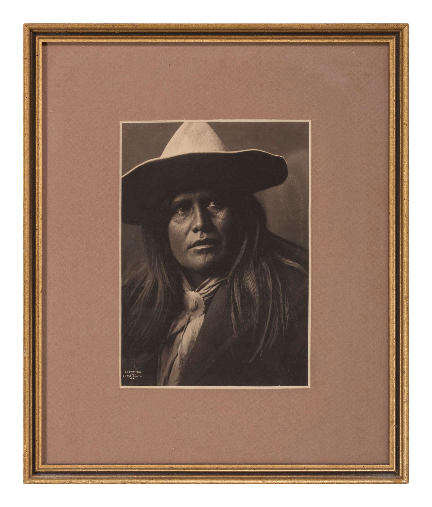 CURTIS, Edward S (1868-1952), photographer. 3 works, including two platinum photographs of a Native American subjects.