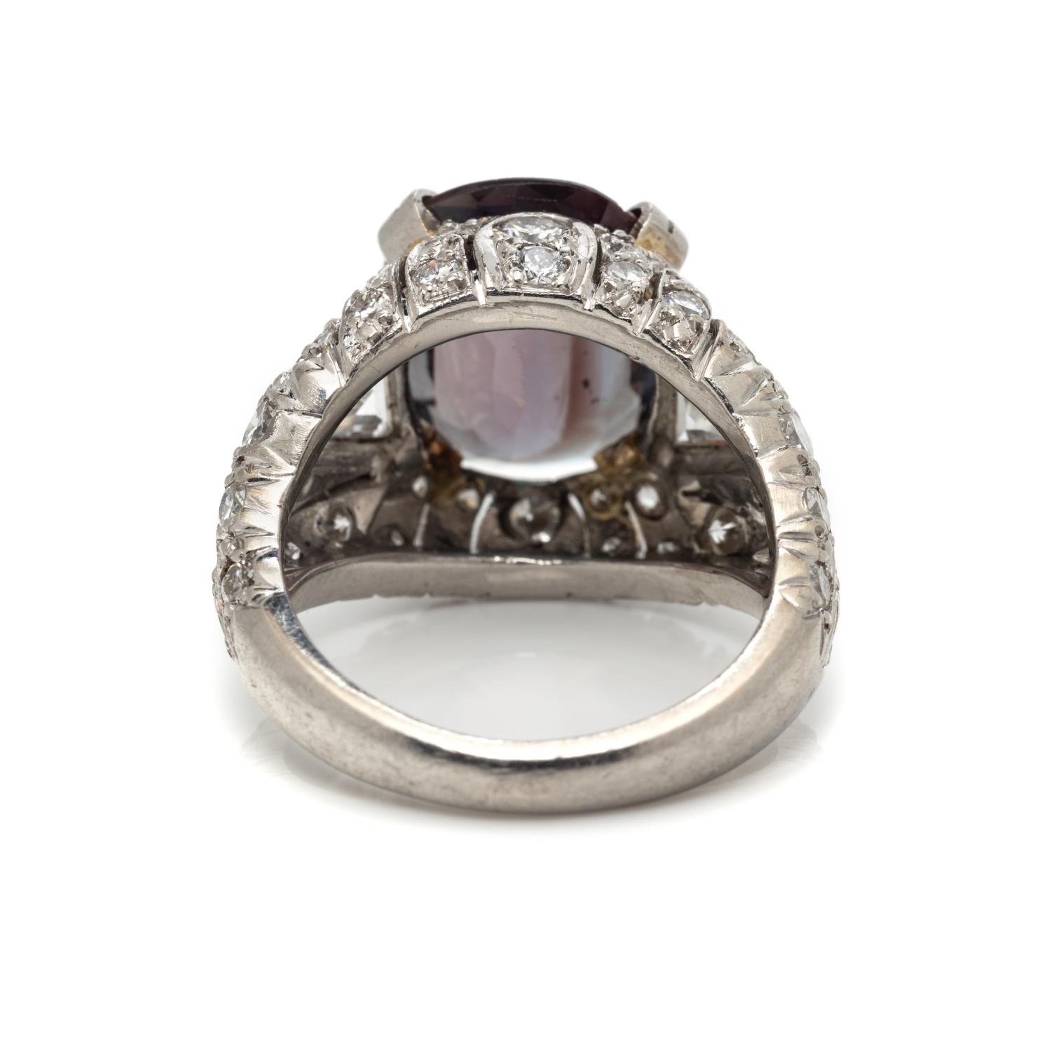 ALEXANDRITE AND DIAMOND RING