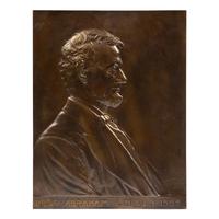 Victor David Brenner (Lithuanian/American, 1871-1924) Oversized plaque of Abraham Lincoln , 1907 bronze