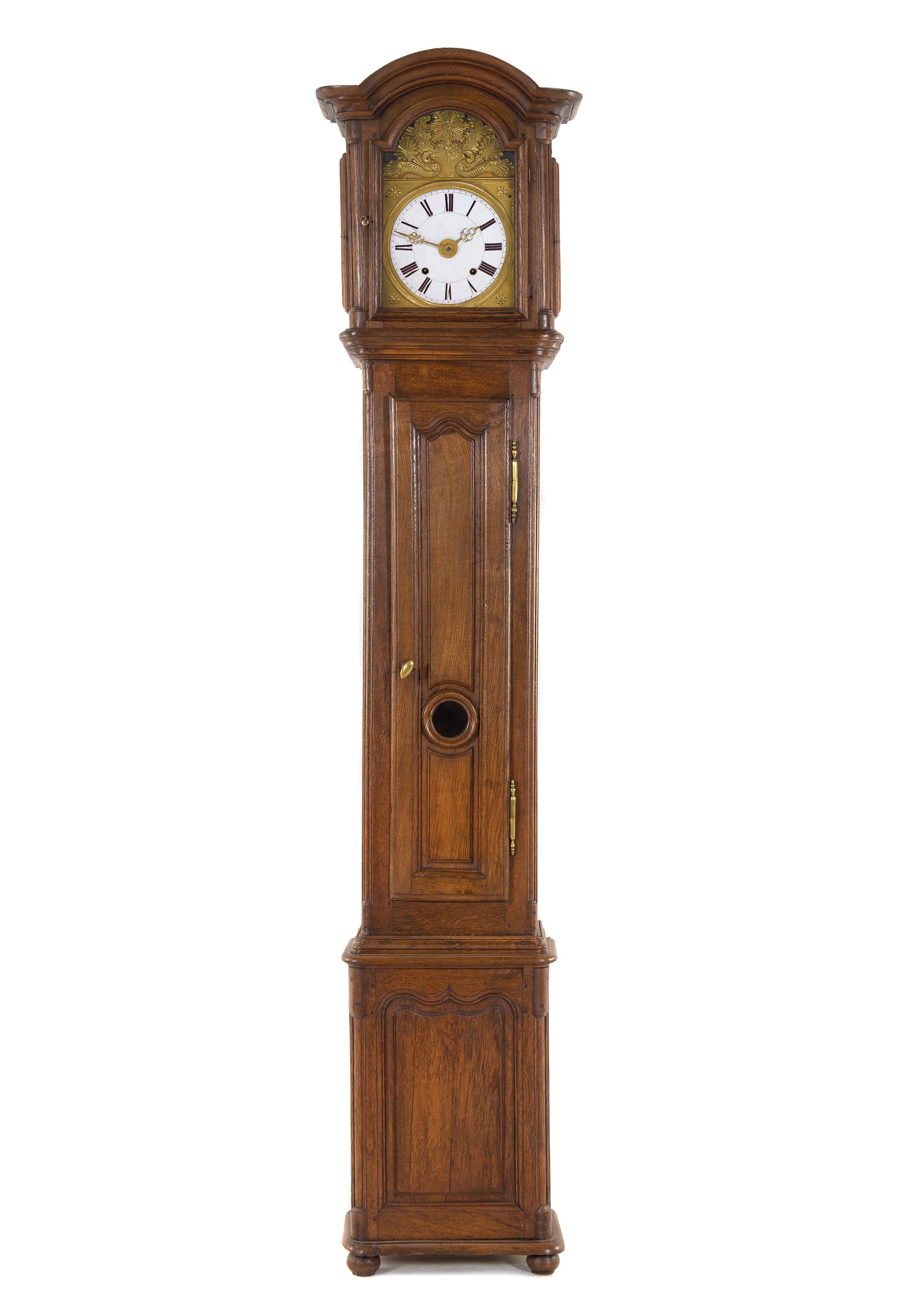 A Louis Philippe Oak Tall Case Clock