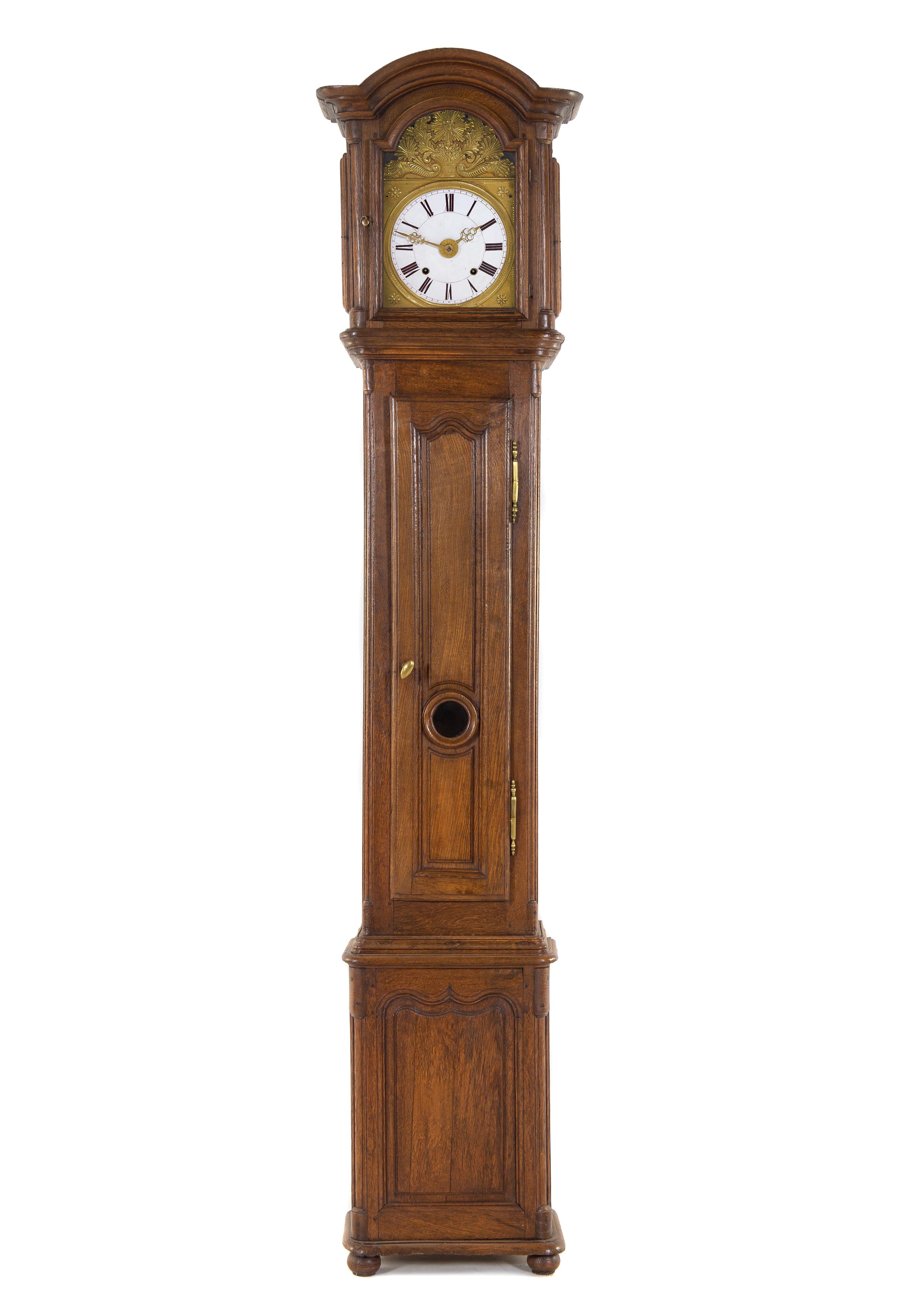 A Louis Philippe Oak Tall Case Clock