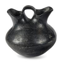 Santa Clara Blackware Pottery Wedding Vase