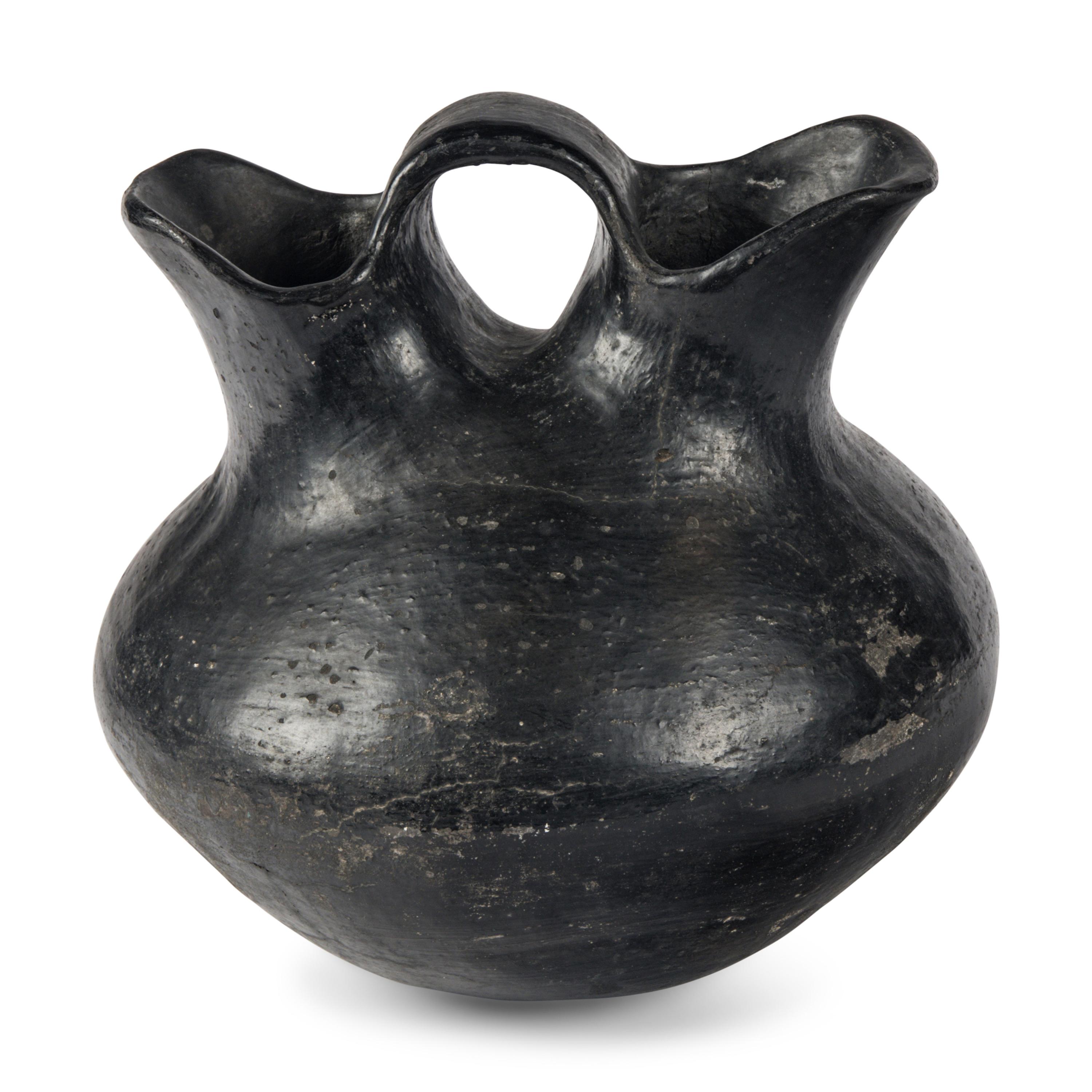 Santa Clara Blackware Pottery Wedding Vase