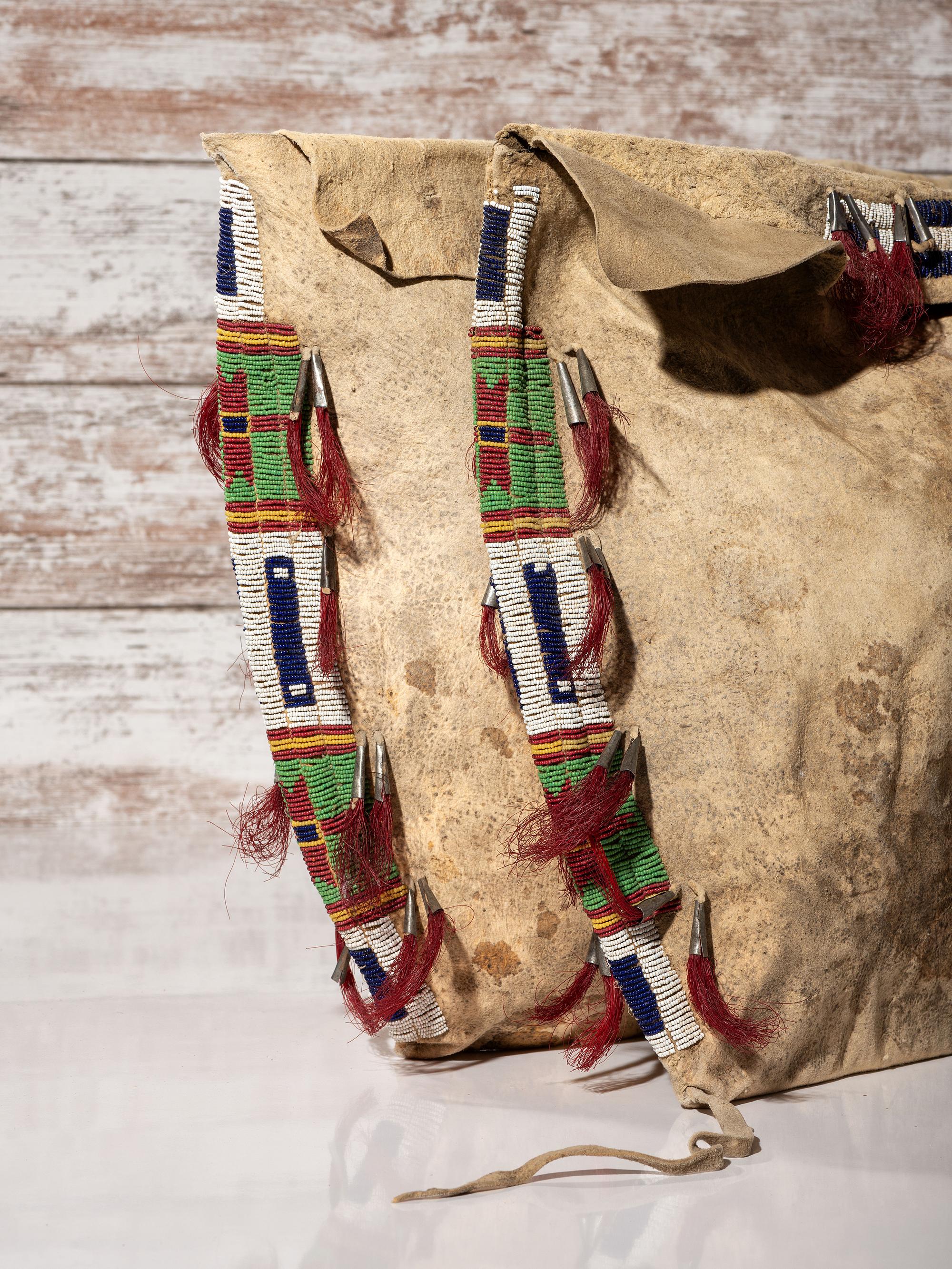 Sioux Beaded Hide Possible Bags, Matched Pair