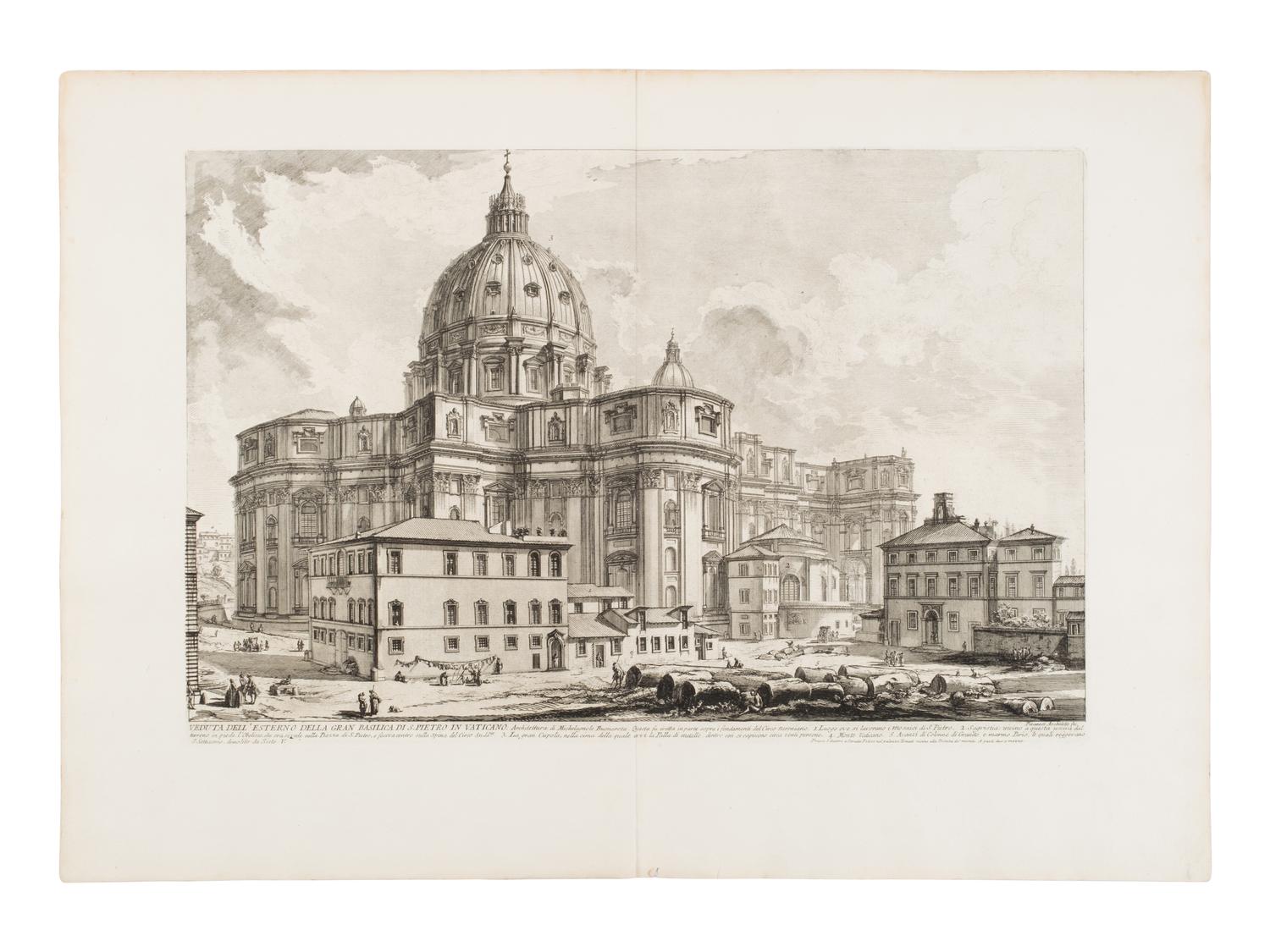 [Prints] Piranesi, Giovanni Battista. Group of 12 Etchings — 1) Veduta dell'atrio del portico