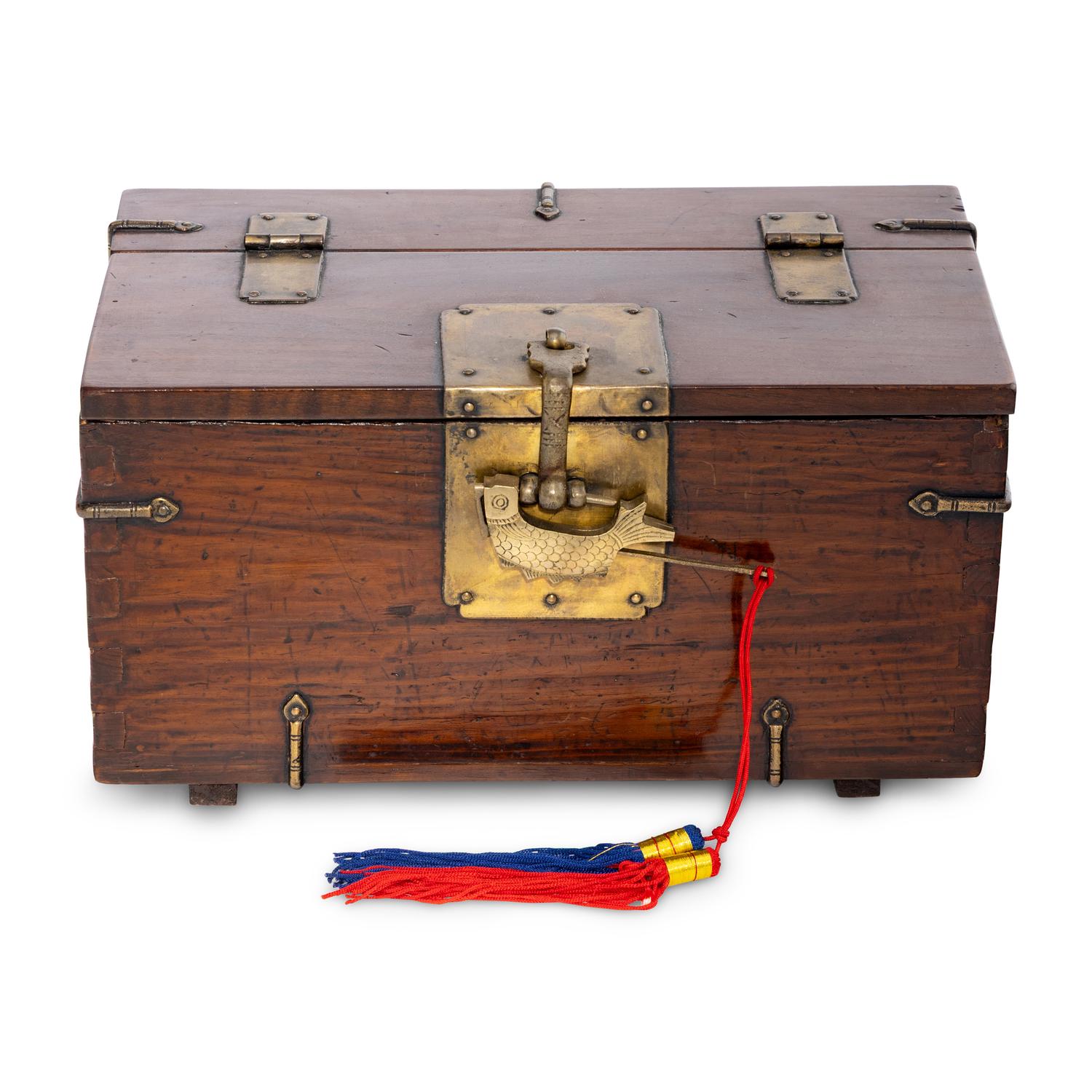A Korean Brass Mounted Document Box