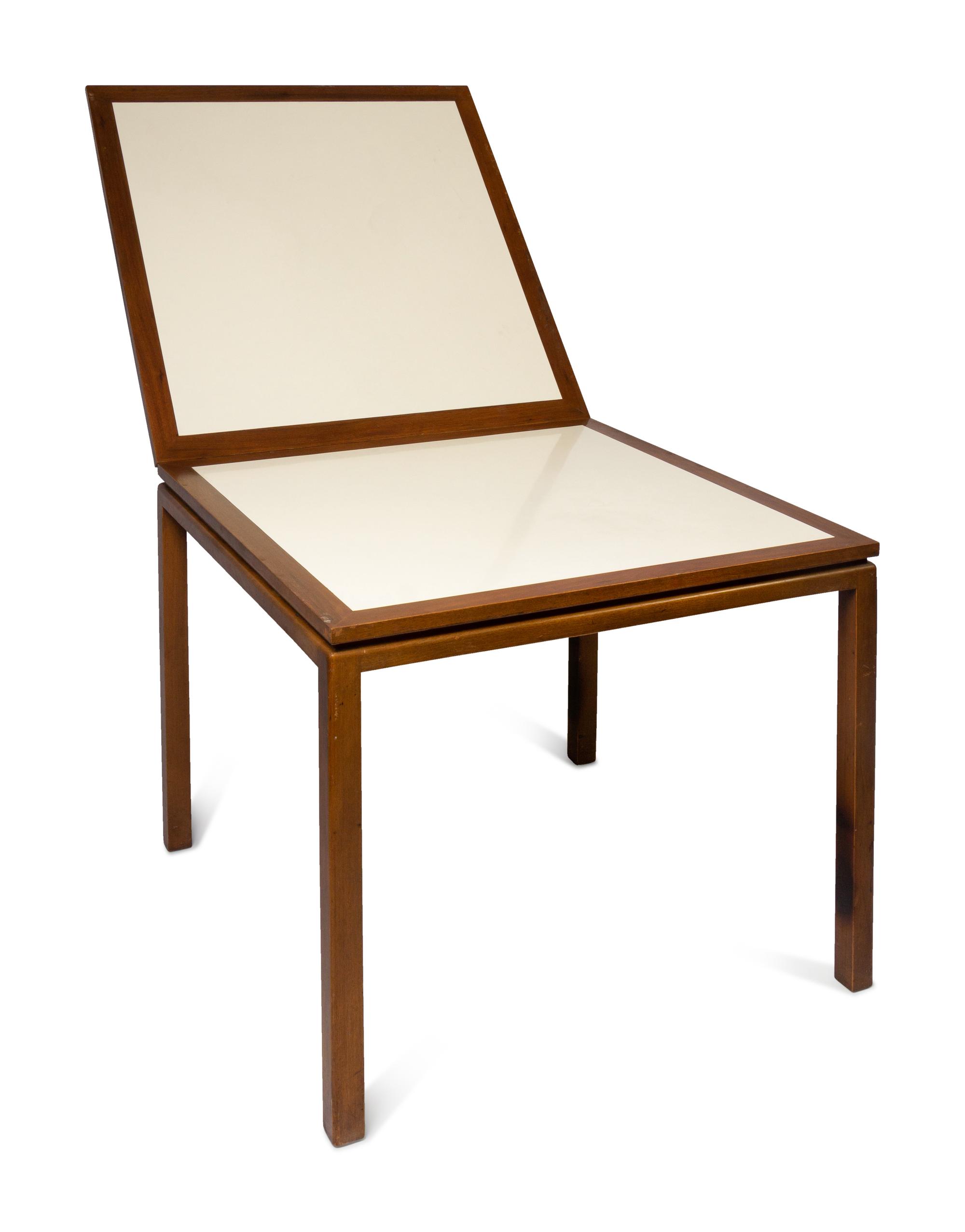 A Walnut and Laminate Flip-Top Game Table by Edward J. Wormley for Dunbar