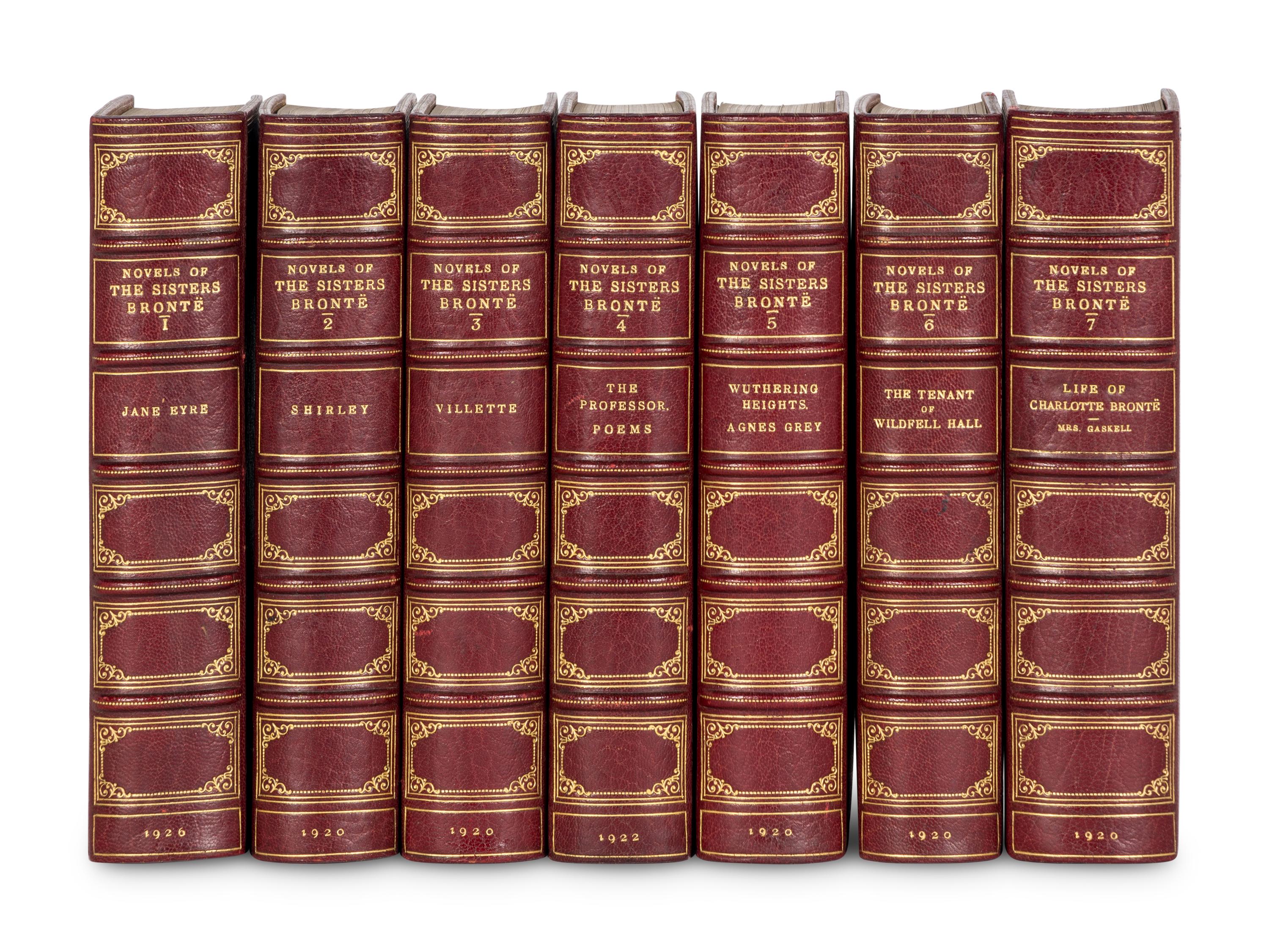 [BINDINGS]. BRONTE, Charlotte (1816-1855), Emily BRONTE (1818-1848), and Anne BRONTE (1820-1849). The Life and Works of Charlotte Bronte and Her Sisters . Clement K. Shorter, introduction. London: John Murray, 1920-1926.