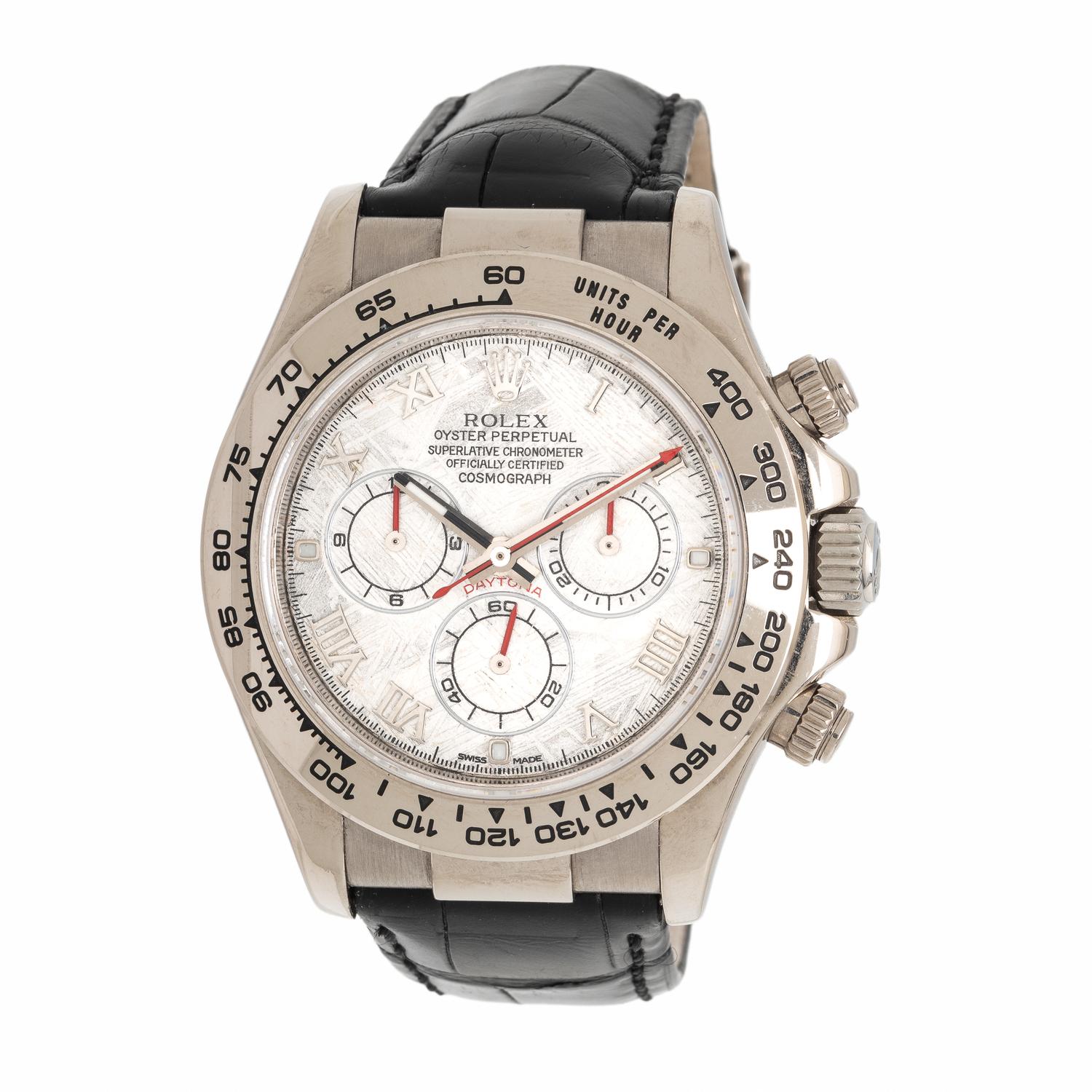 Rolex, Ref. 116519, 18K White Gold 'Daytona' Chronograph Watch with Meteorite Dial, with Box and Booklets