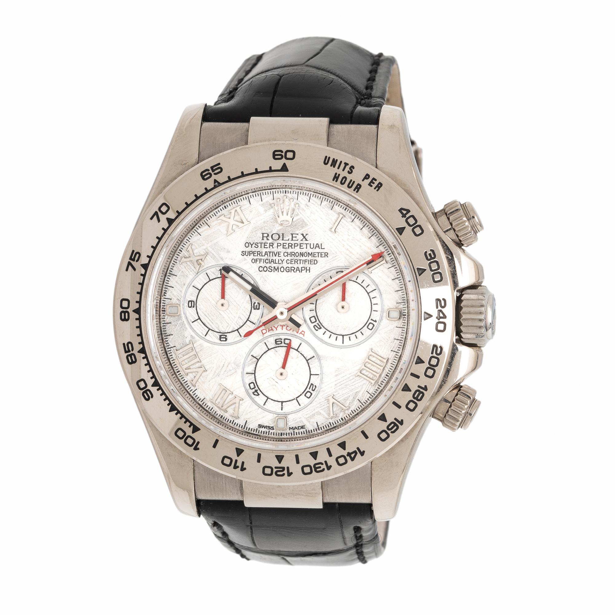 Rolex, Ref. 116519, 18K White Gold 'Daytona' Chronograph Watch with Meteorite Dial, with Box and Booklets