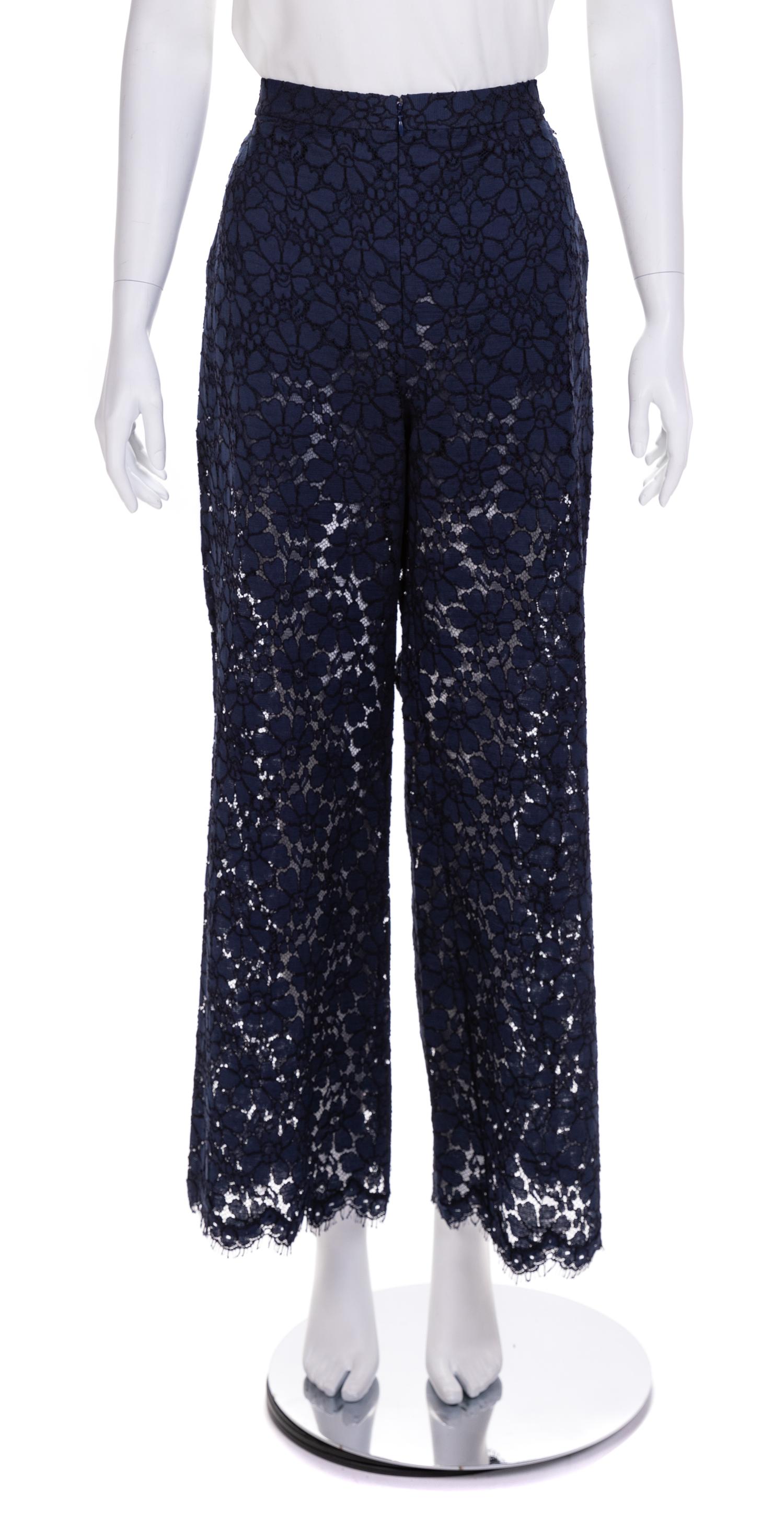 Chanel blue lace trousers, 1990-2000s