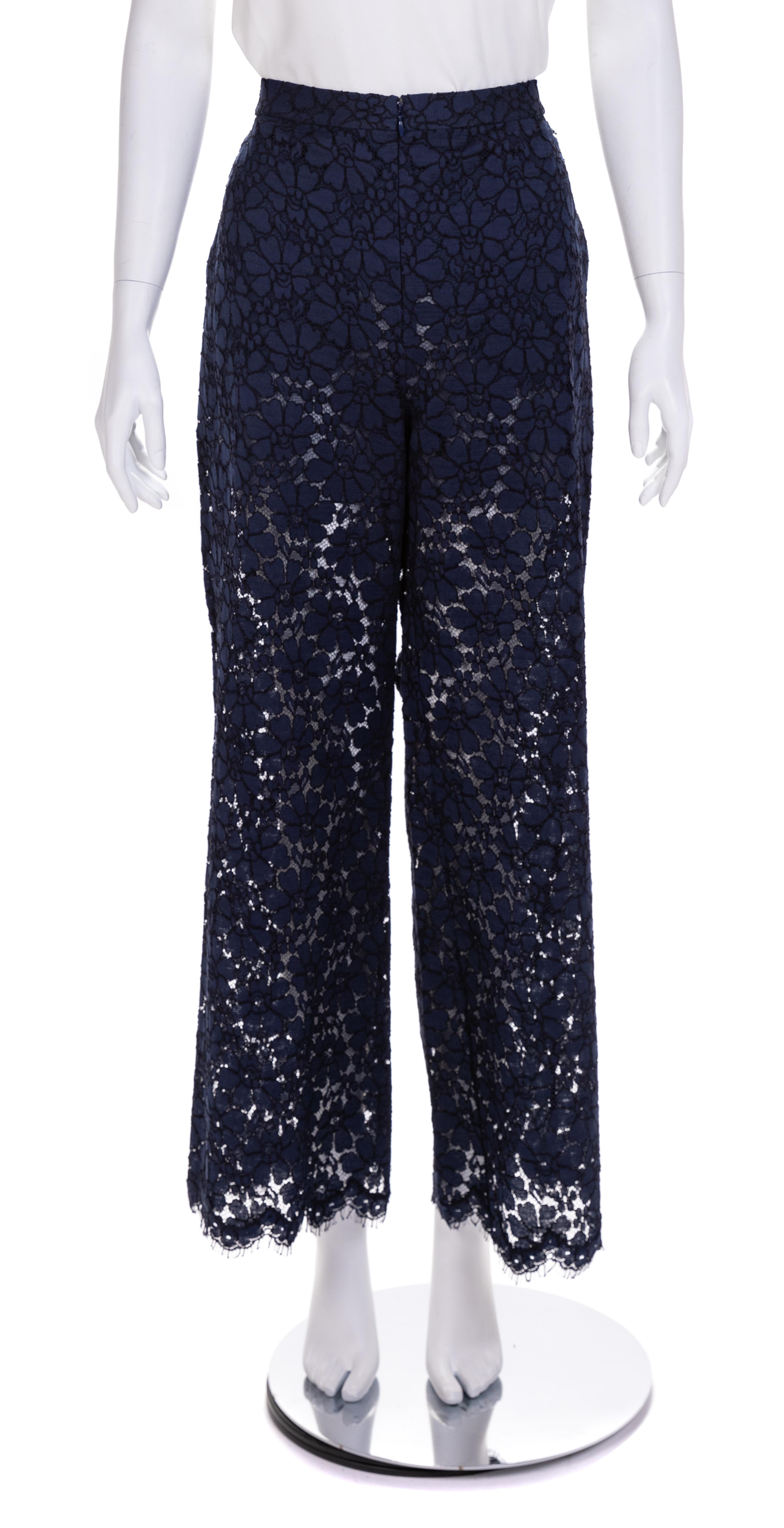 Chanel blue lace trousers, 1990-2000s