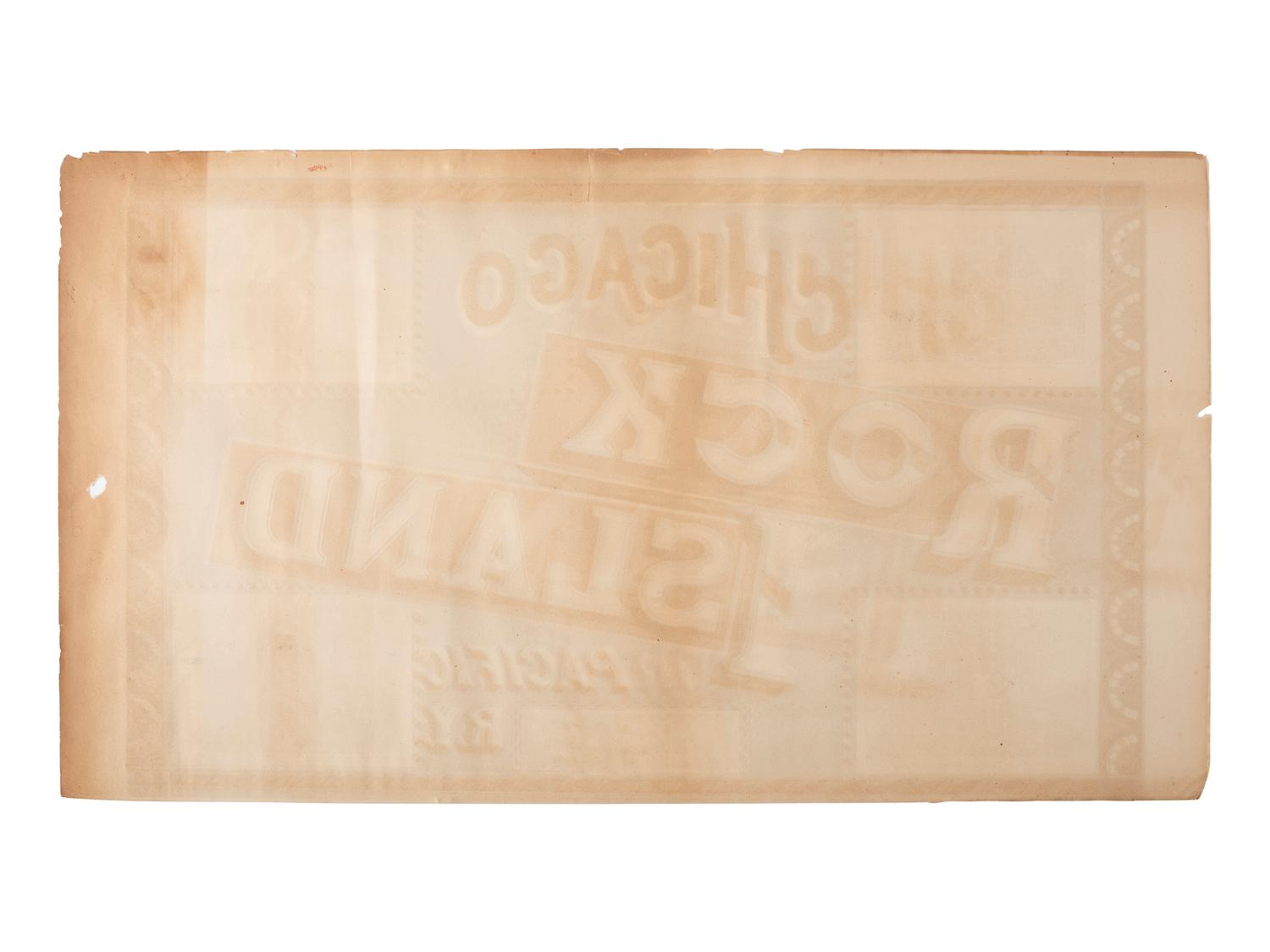 [TRANSPORTATION - RAILROAD]. Chicago, Rock Island and Pacific R.Y . Chicago: A.T. Sears, ca 1880s.