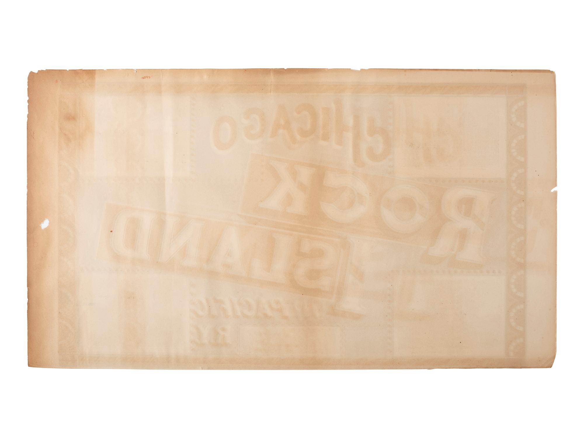 [TRANSPORTATION - RAILROAD]. Chicago, Rock Island and Pacific R.Y . Chicago: A.T. Sears, ca 1880s.