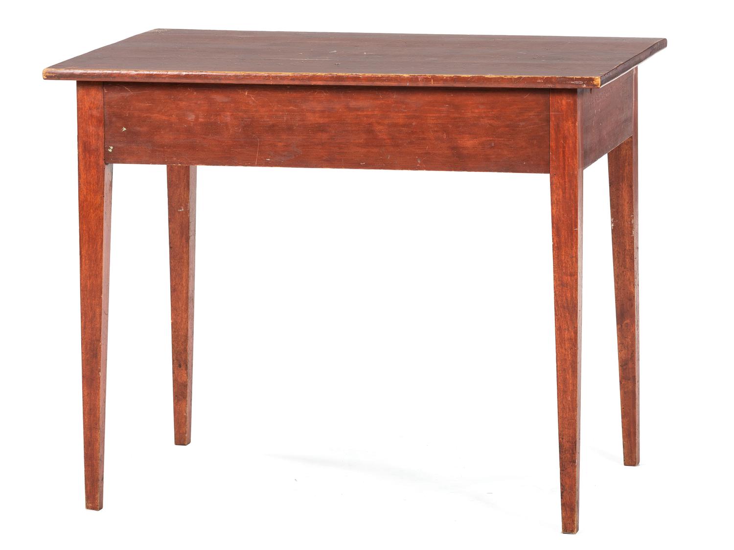 A Country Federal Red-Stained Work Table