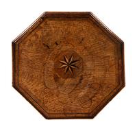 A George III Oak and Parquetry Octagonal Flip-Top Tea Table