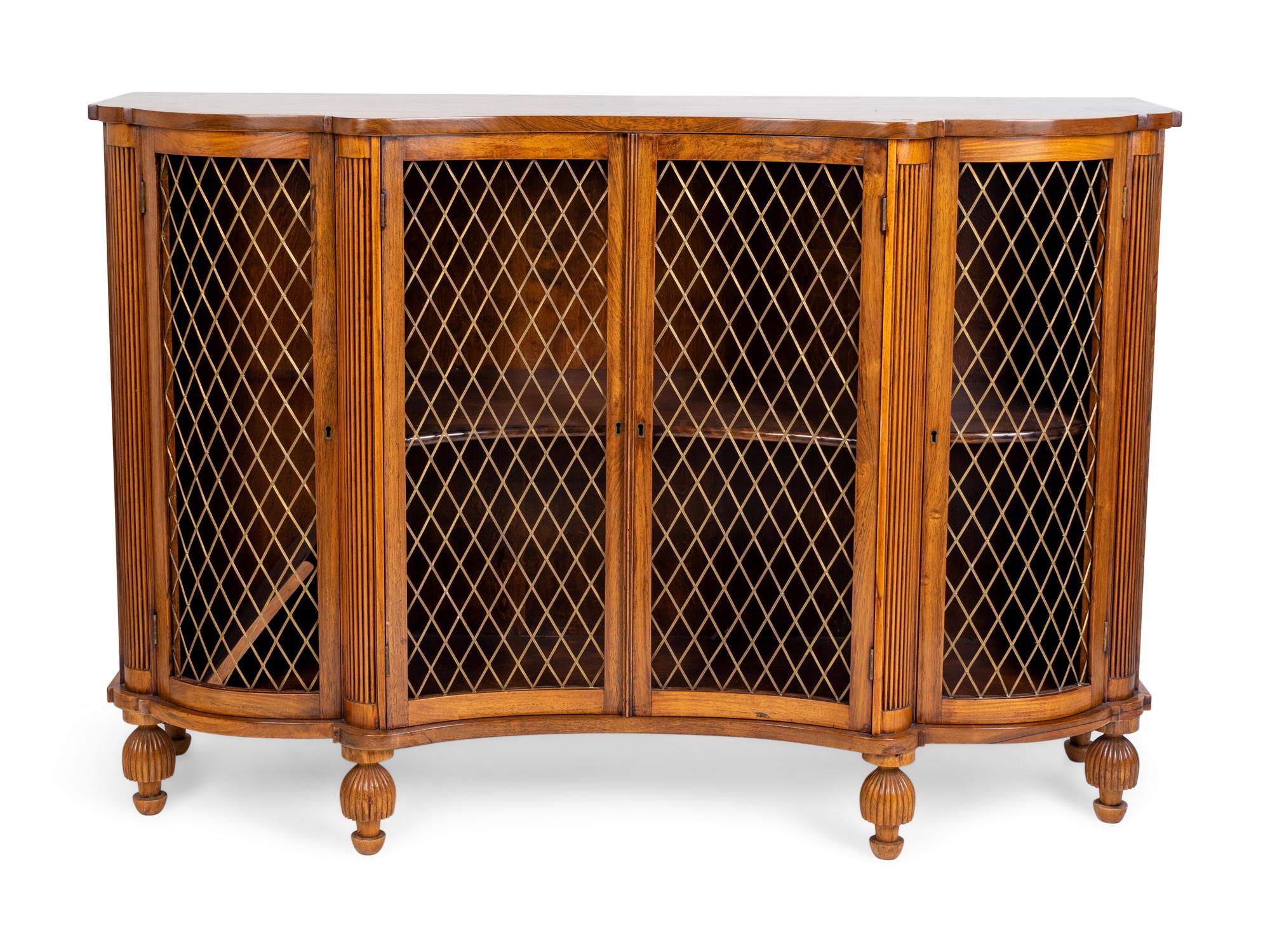 A Regency Style Brass-Mounted Faded Rosewood Credenza — EARLY 20TH CENTURY