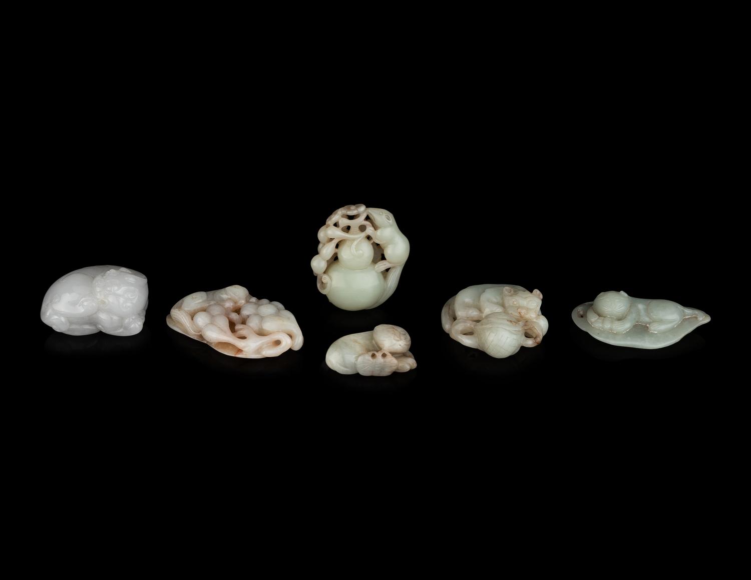 Six Chinese Jade Carvings of Animals