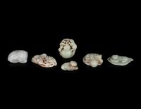 Six Chinese Jade Carvings of Animals