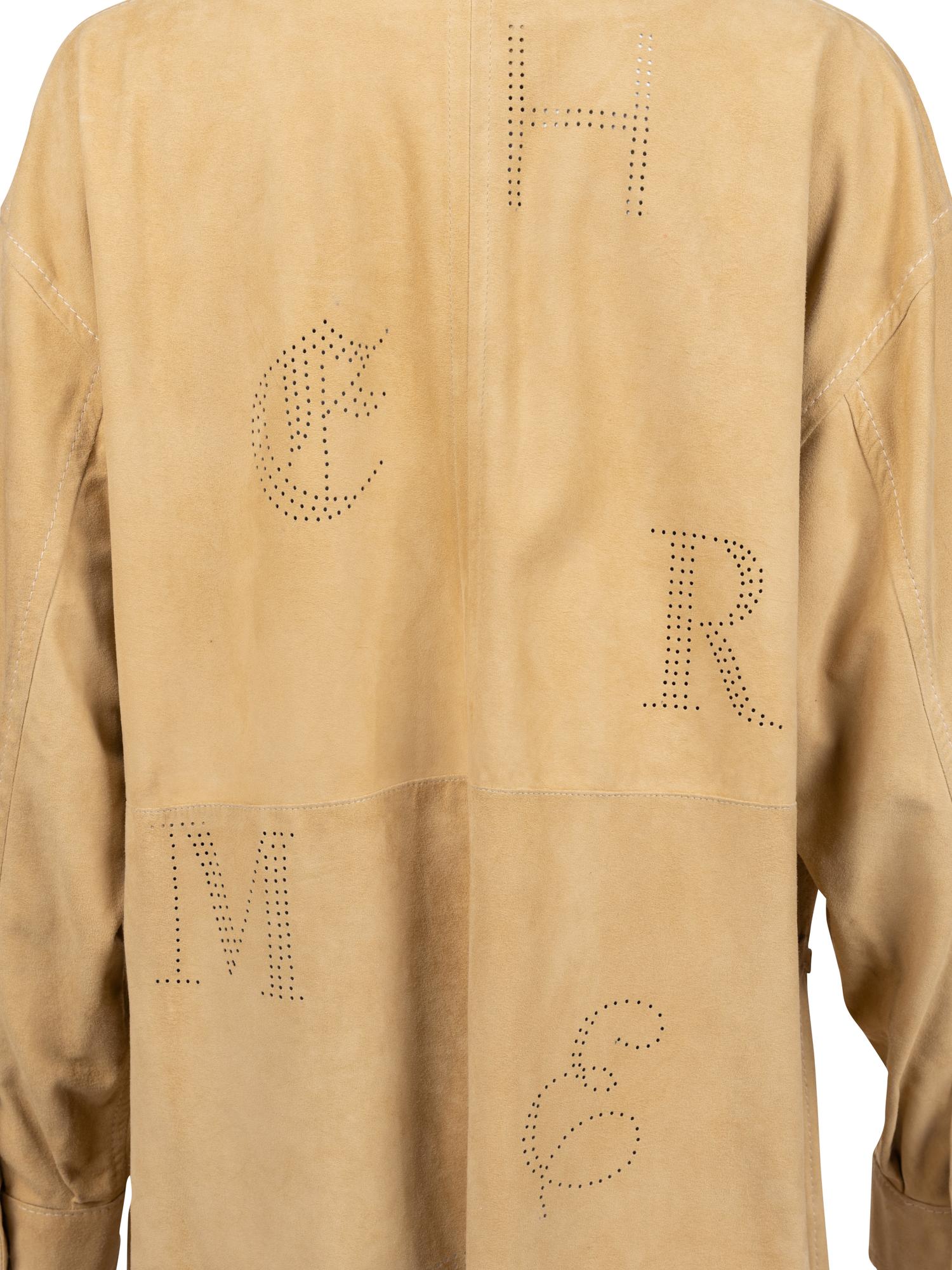 Two Hermès Jackets: One Printed Butterfly and One Suede, 1980-90s