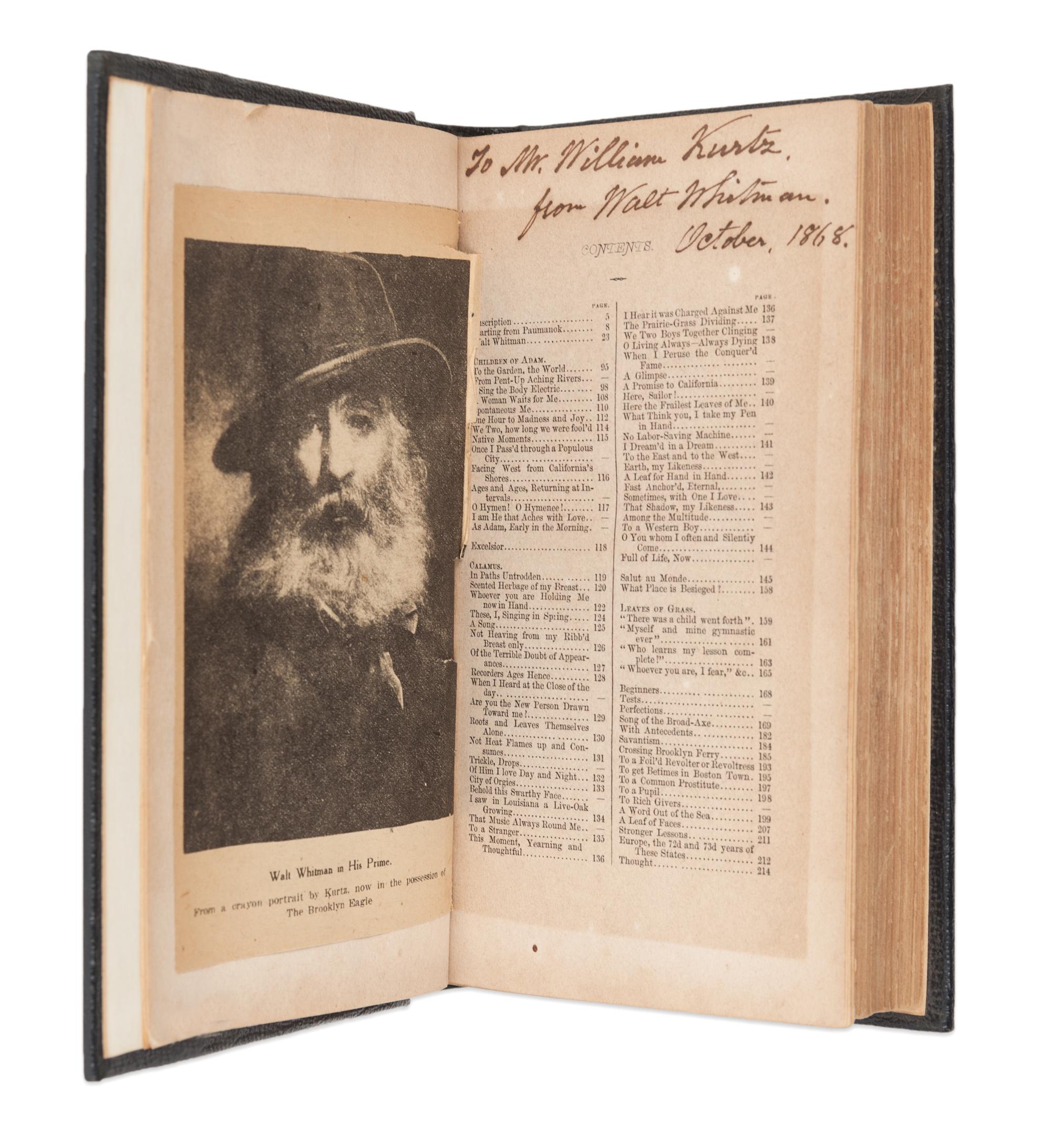 WHITMAN, Walt (1819-1892). Leaves of Grass . New York, 1867.