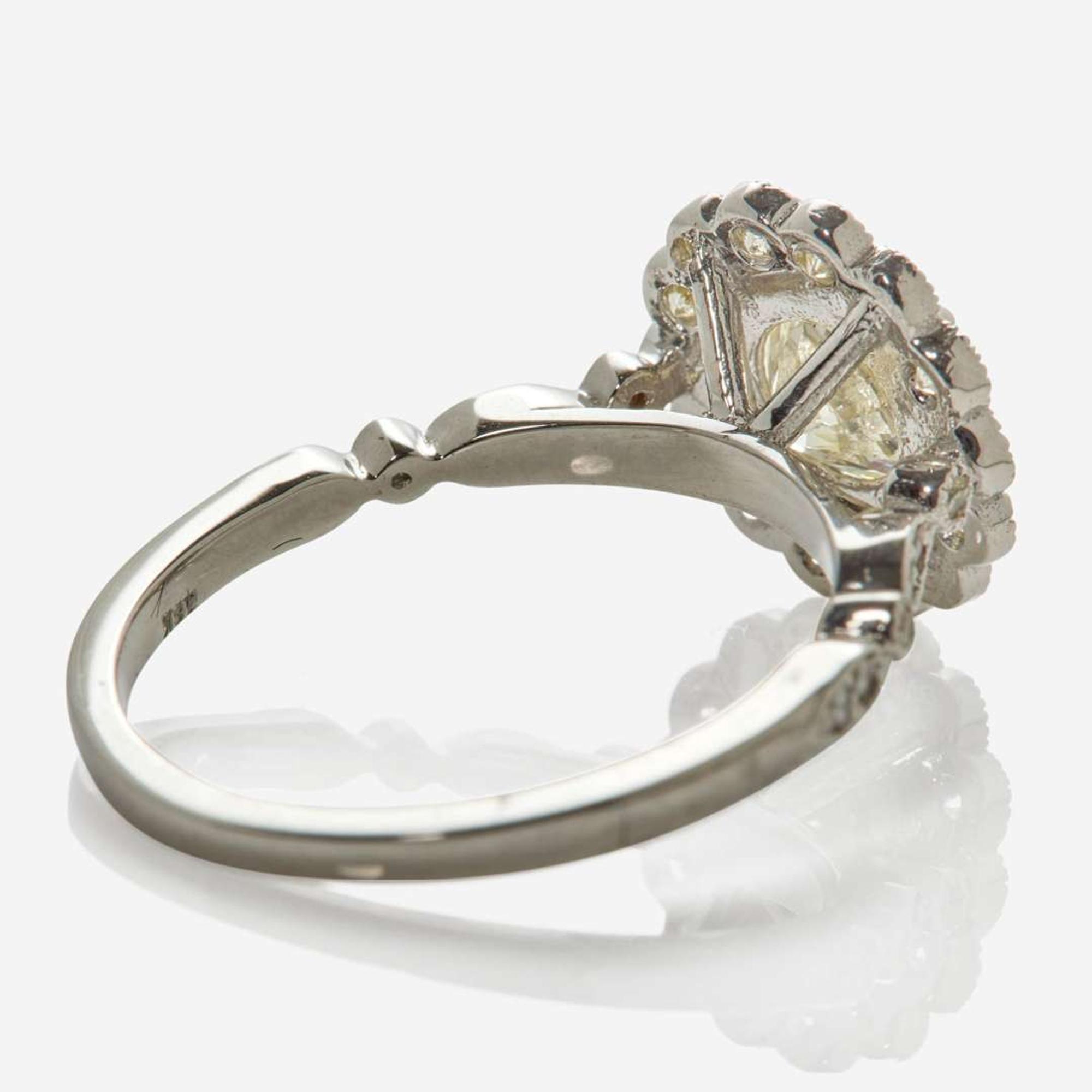 A Diamond and 18K White Gold Ring