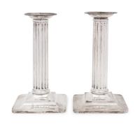A Pair of Tiffany & Co. Silver Candlesticks