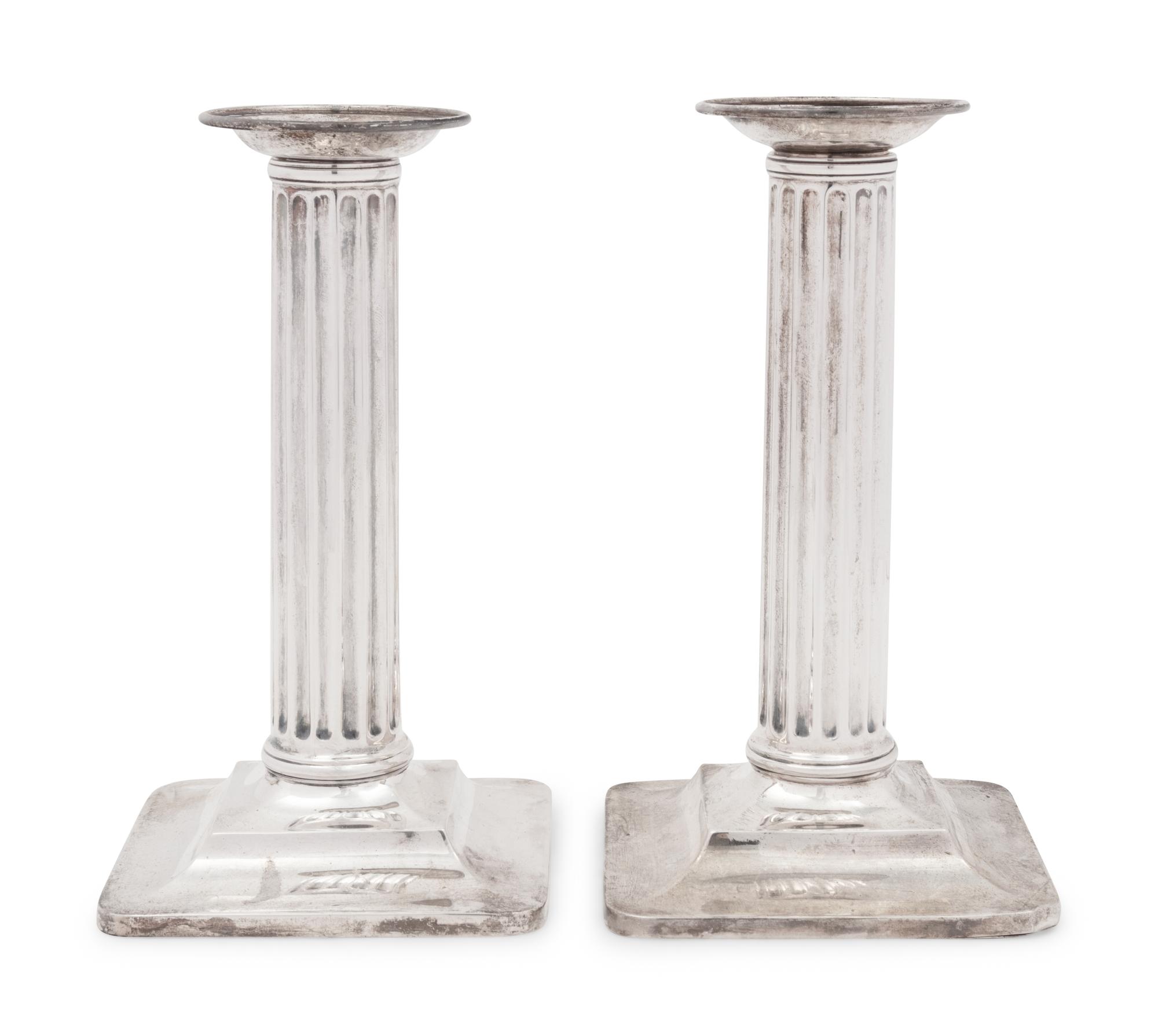 A Pair of Tiffany & Co. Silver Candlesticks