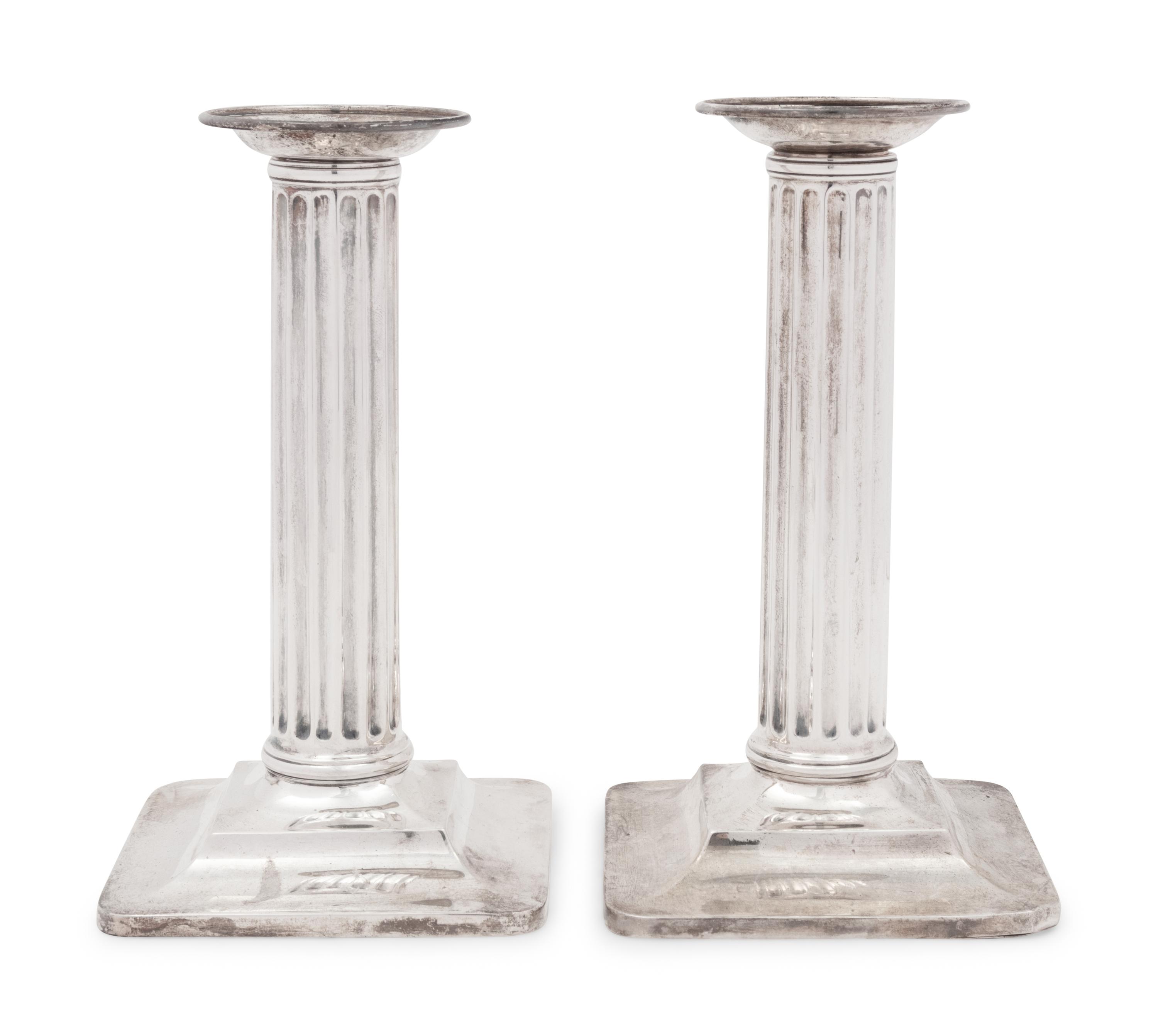 A Pair of Tiffany & Co. Silver Candlesticks
