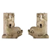 A Pair of Carved Stone Dolphins from Villa Turicum, Lake Forest, Illinois