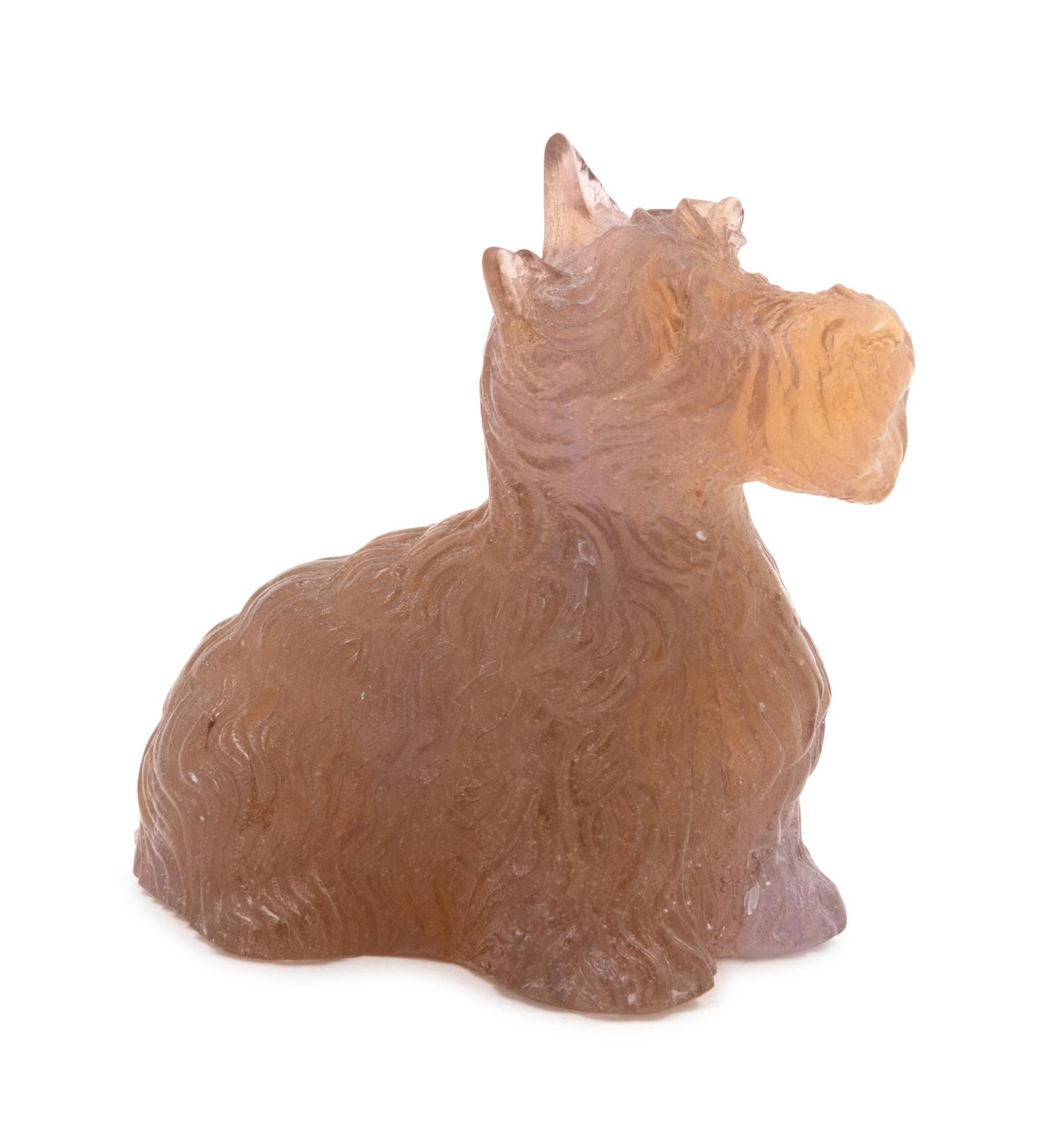 Daum, France, Late 20th Century, Terrier Figurine