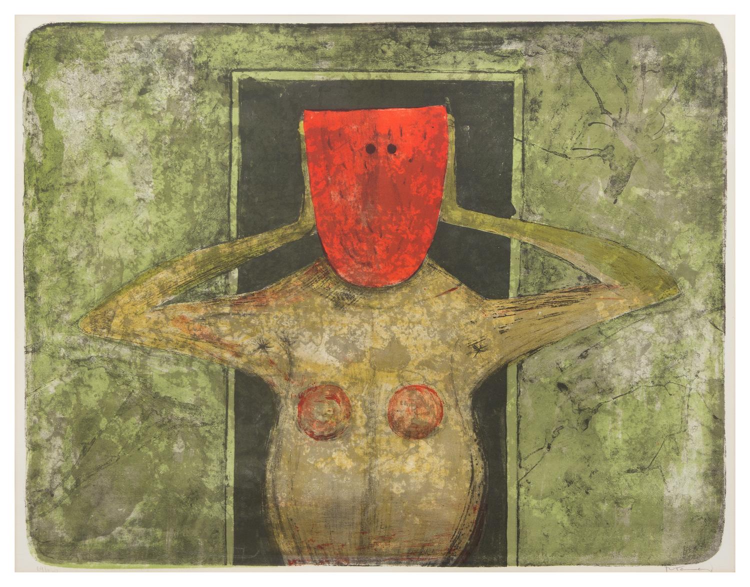 Rufino Tamayo, (Mexican, 1899-1991), Mascara Roja (from Mujeres), 1969
