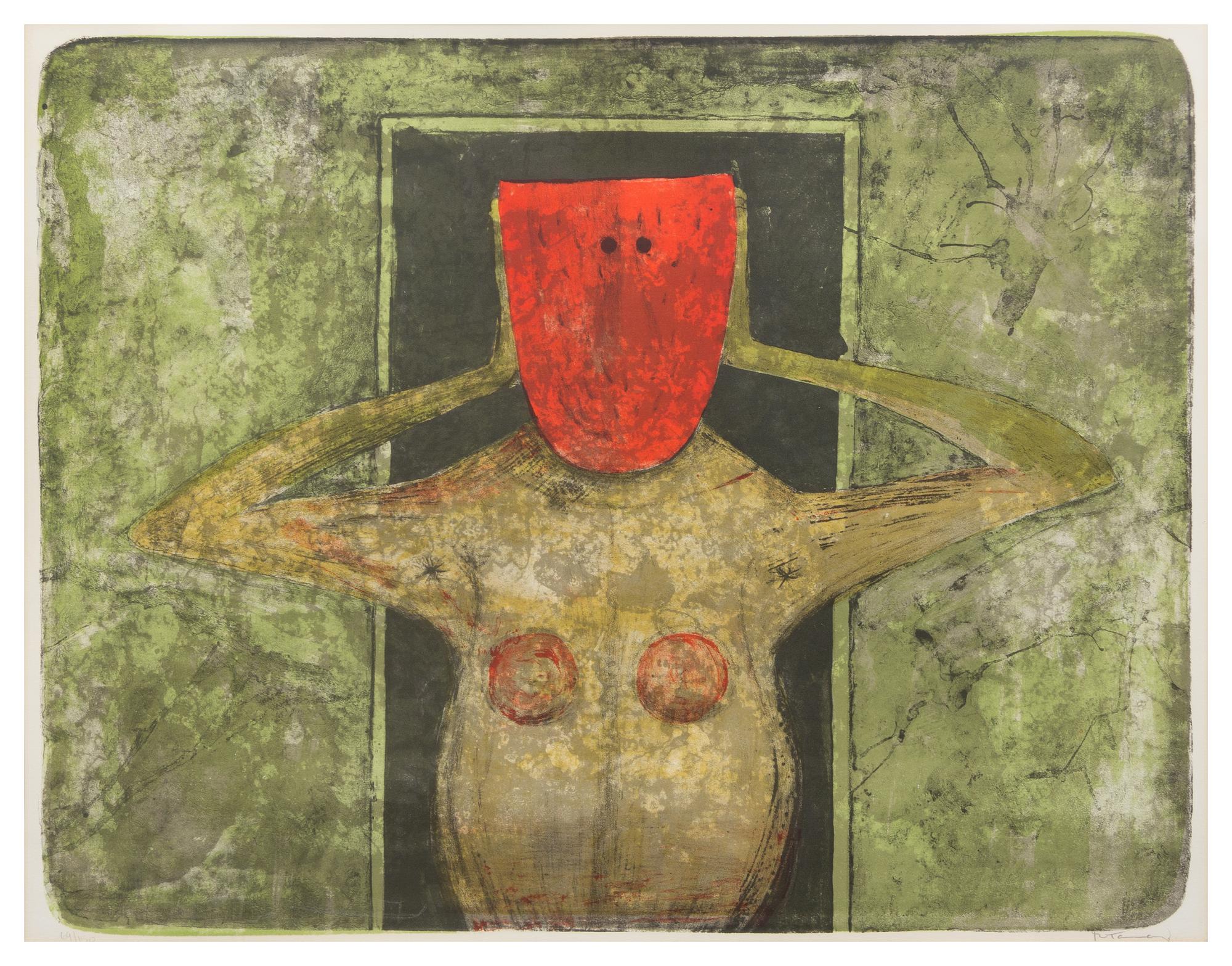 Rufino Tamayo, (Mexican, 1899-1991), Mascara Roja (from Mujeres), 1969
