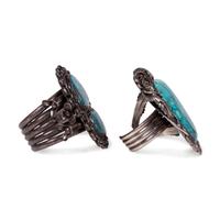 Navajo Silver and Turquoise Cuff Bracelets