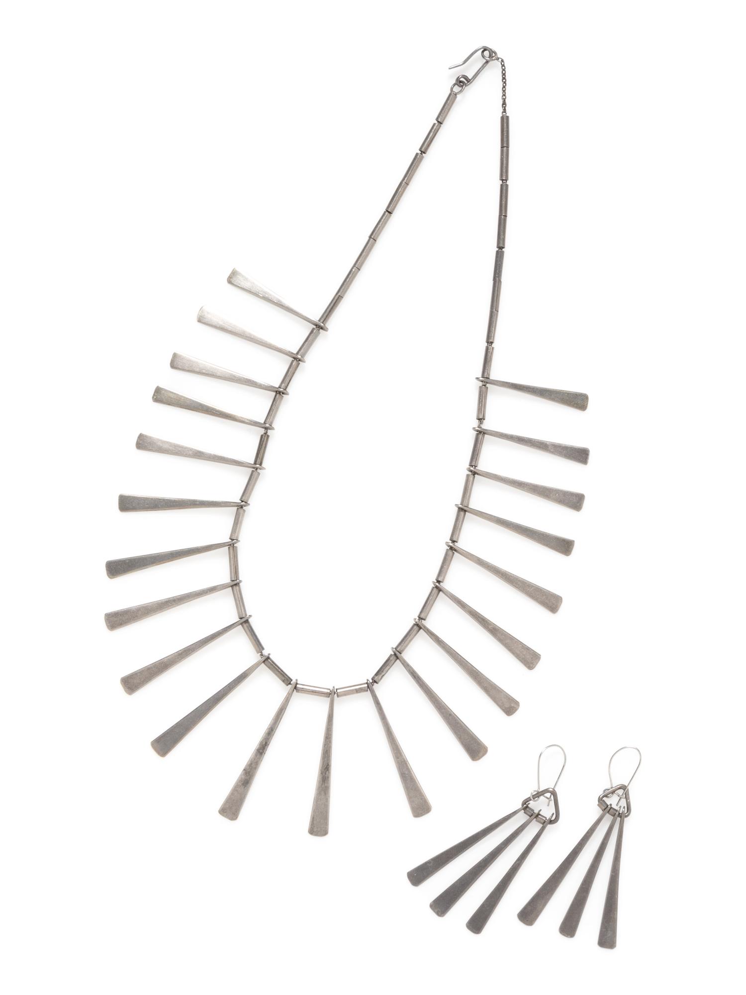 A Modernist Sterling Silver Demi-Parure,
