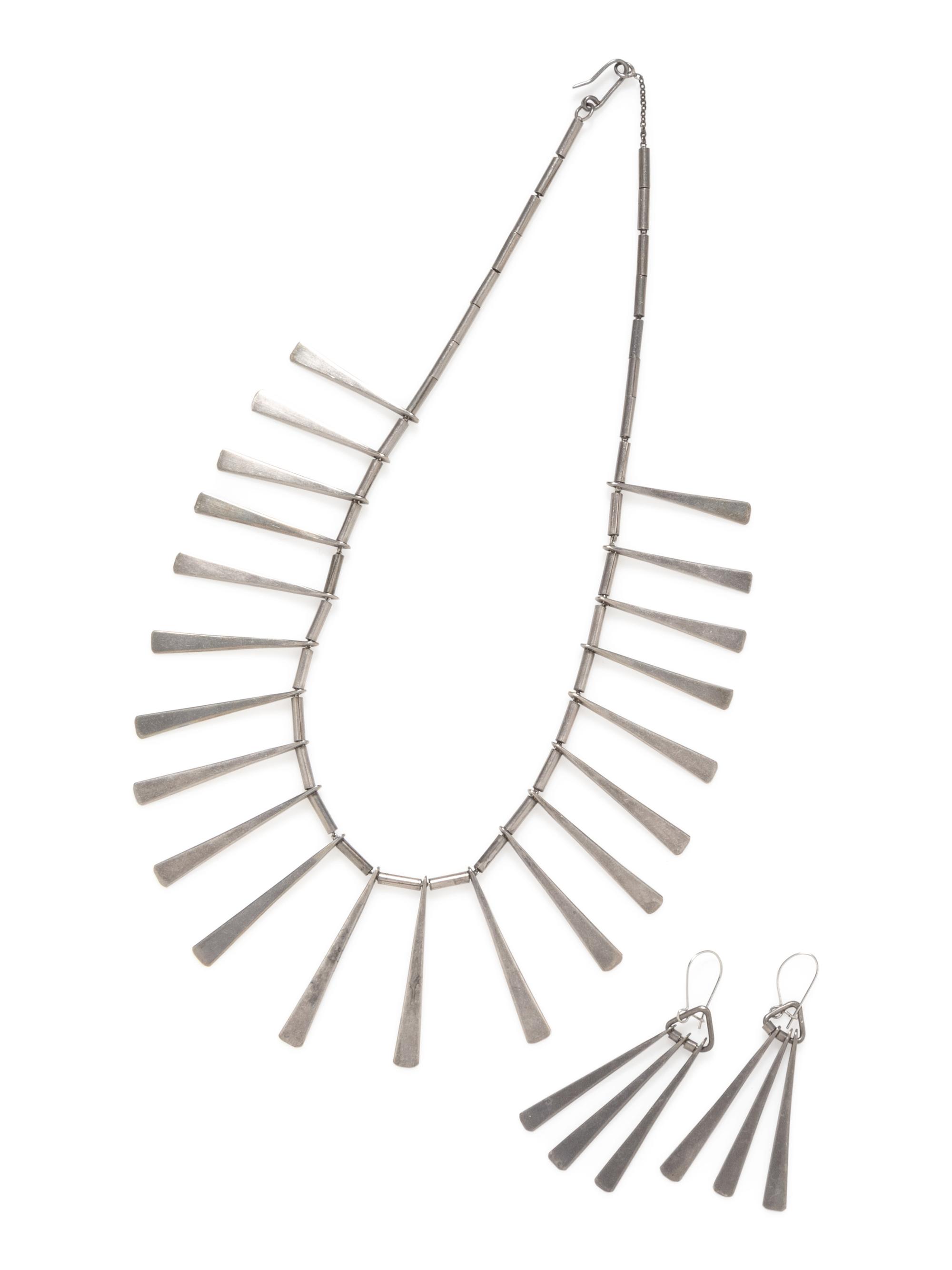 A Modernist Sterling Silver Demi-Parure,
