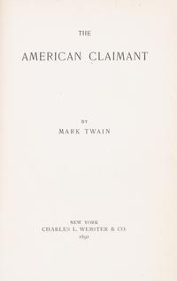 (CLEMENS, SAMUEL L.) TWAIN, MARK. The 1,000,000 Pound Bank-note. New York, 1893. First edition.