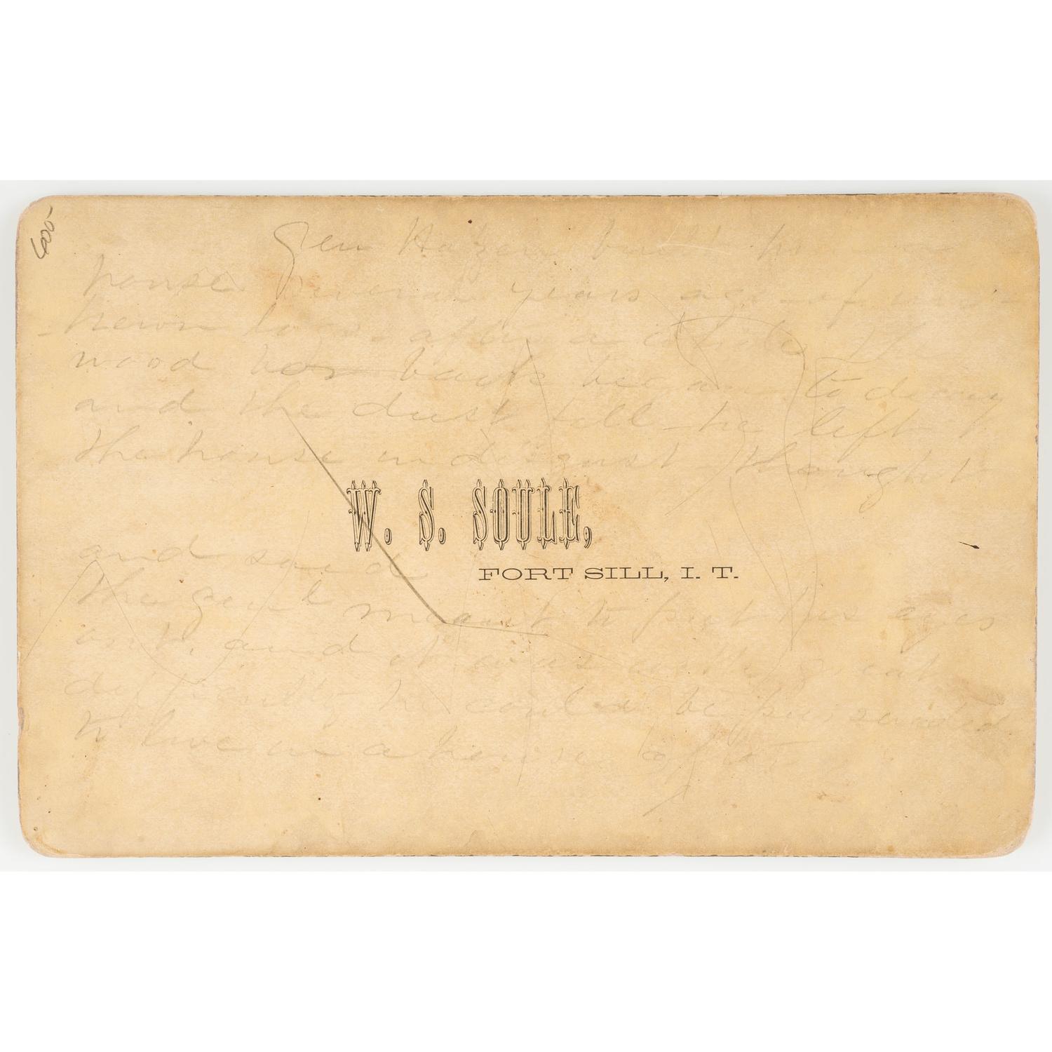 W.S. Soule, Fort Sill Cabinet Card Featuring Penateka Comanche Chief Tosawa (White Knife)