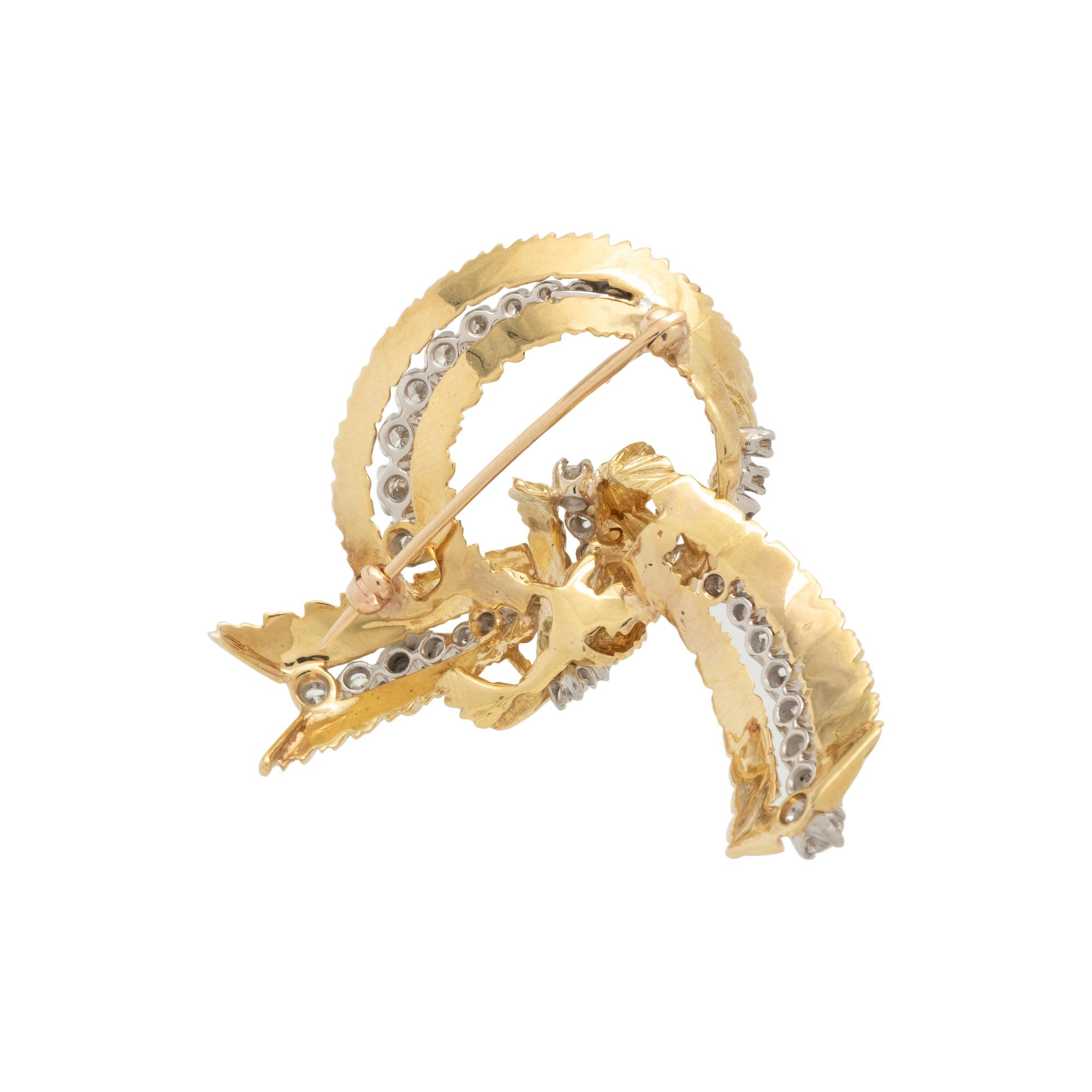 MARIANNE OSTIER, YELLOW GOLD AND DIAMOND BROOCH