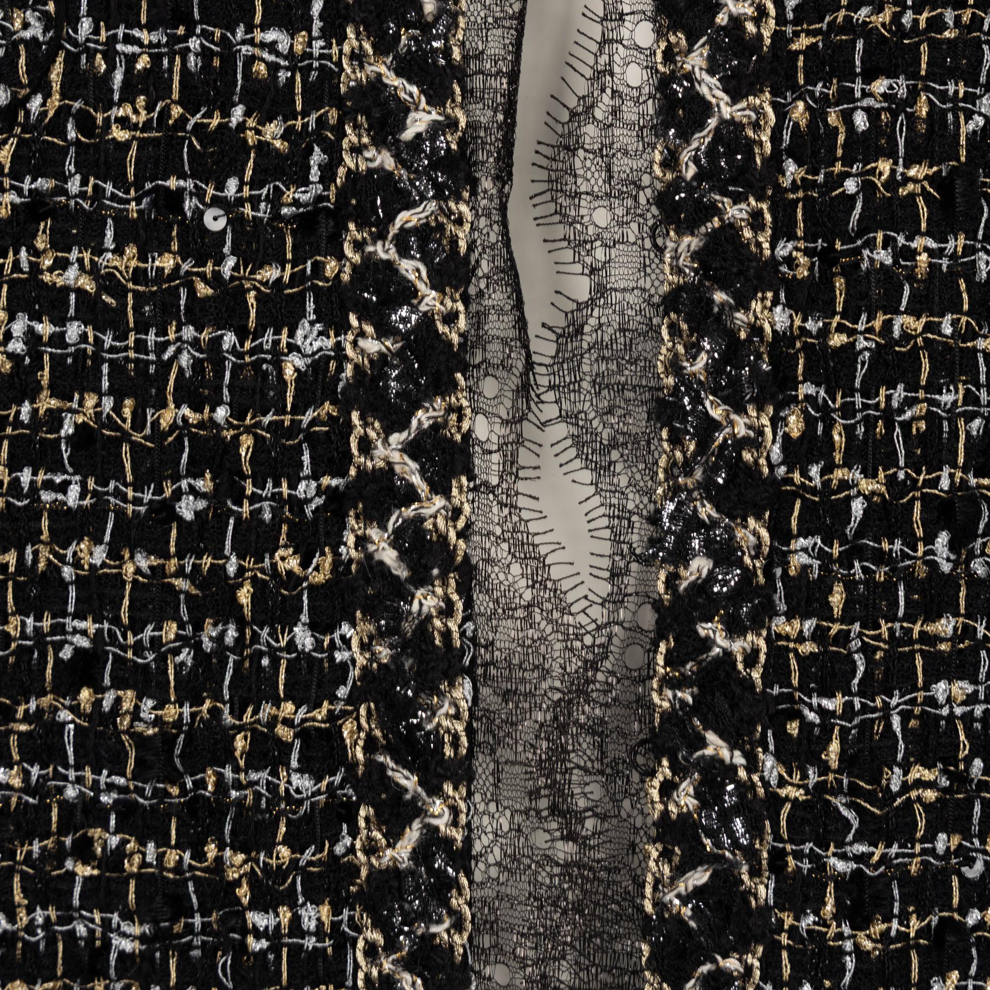 Chanel, Lace-Trimmed Tweed Cardigan Jacket