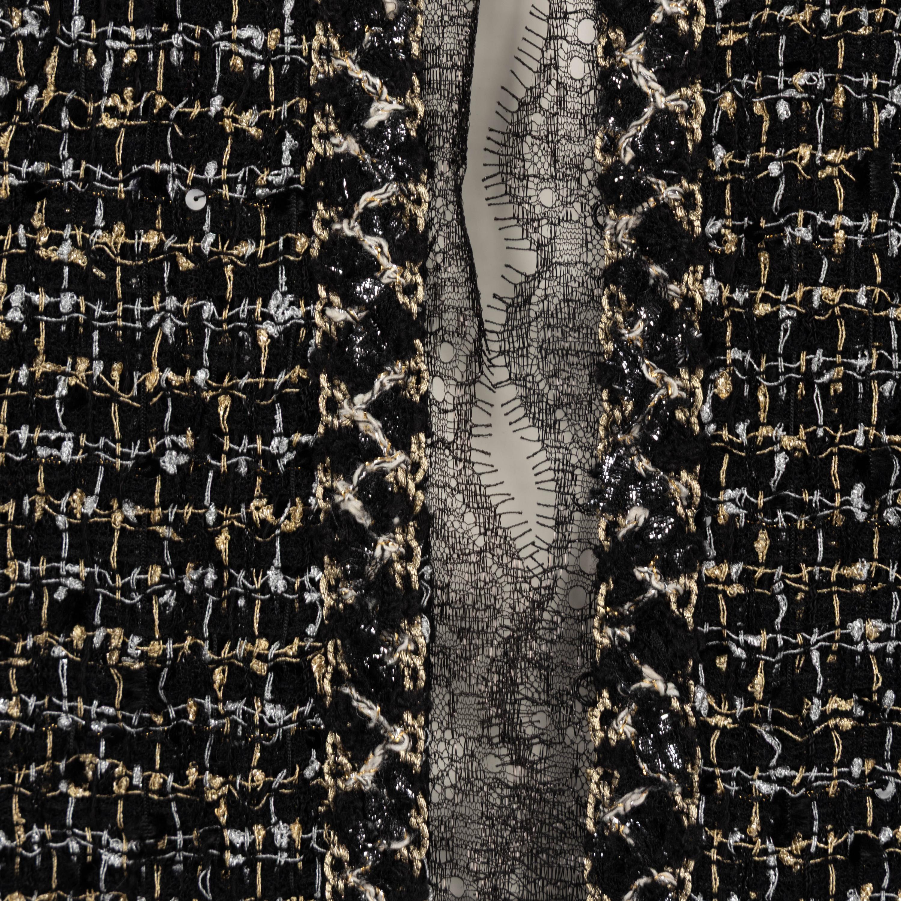 Chanel, Lace-Trimmed Tweed Cardigan Jacket