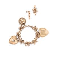 YELLOW GOLD AND CULTURED PEARL SET