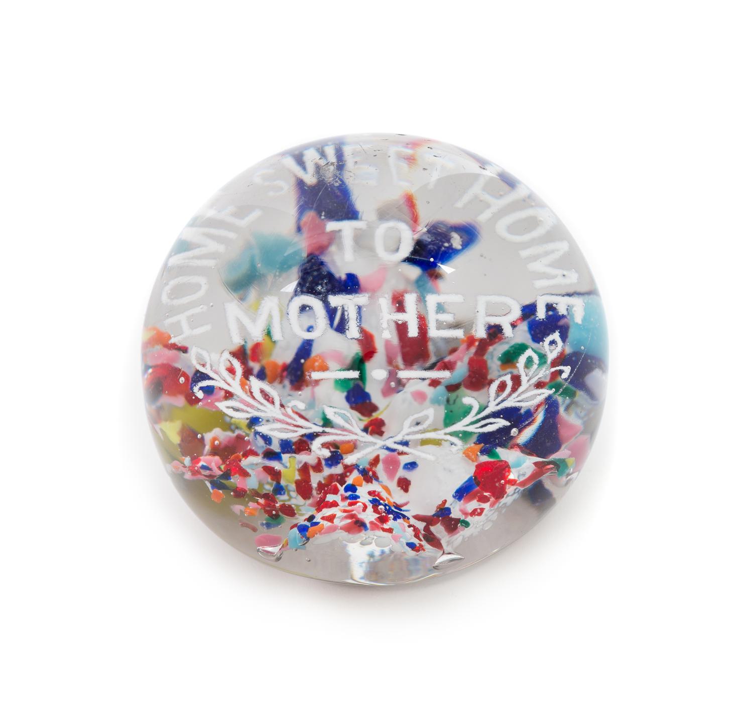 An Antique American Frit Paperweight Diameter 3 1/4 inches