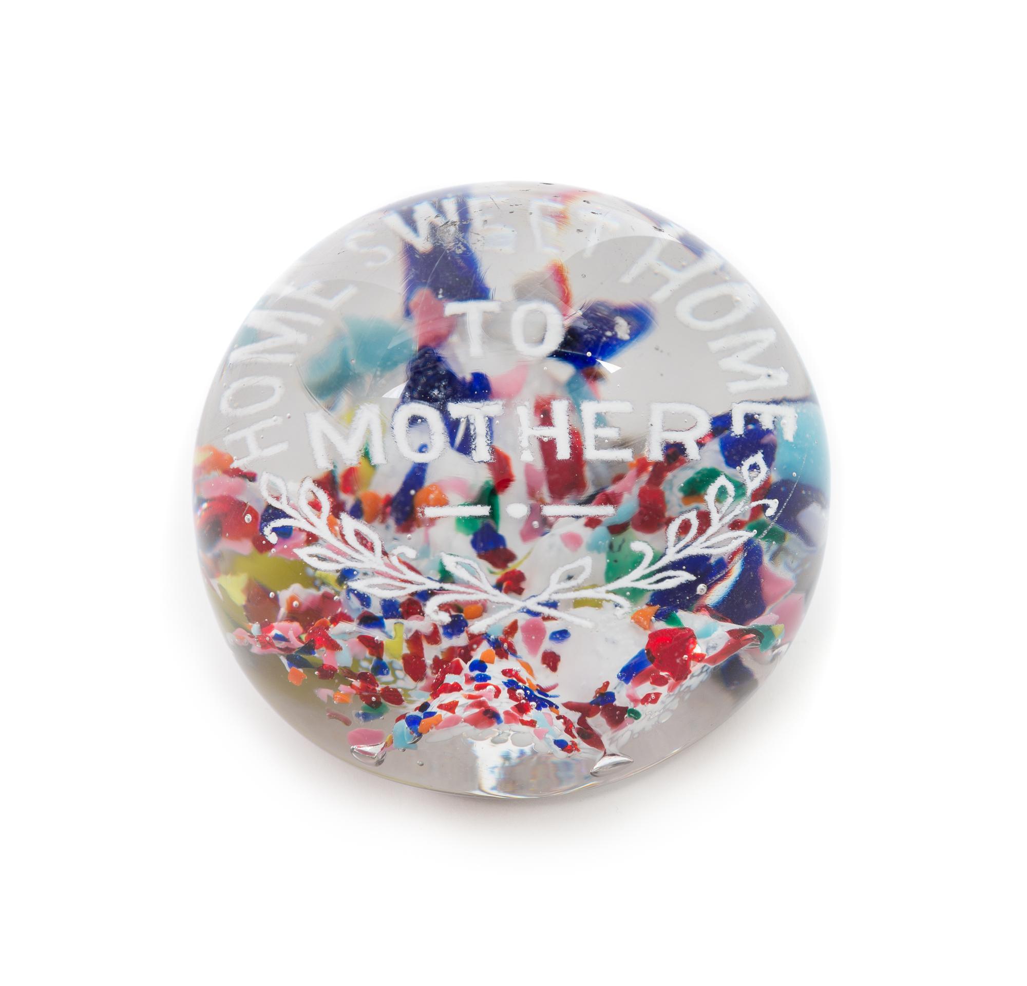 An Antique American Frit Paperweight Diameter 3 1/4 inches