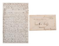 [CIVIL WAR]. Soldier's letter describing shooting a Confederate soldier by William Henry Mix, Company K, 2nd New Hampshire Infantry, WIA at Gettysburg. "Near Harrison's Landing, Va," 11 July 1862.
