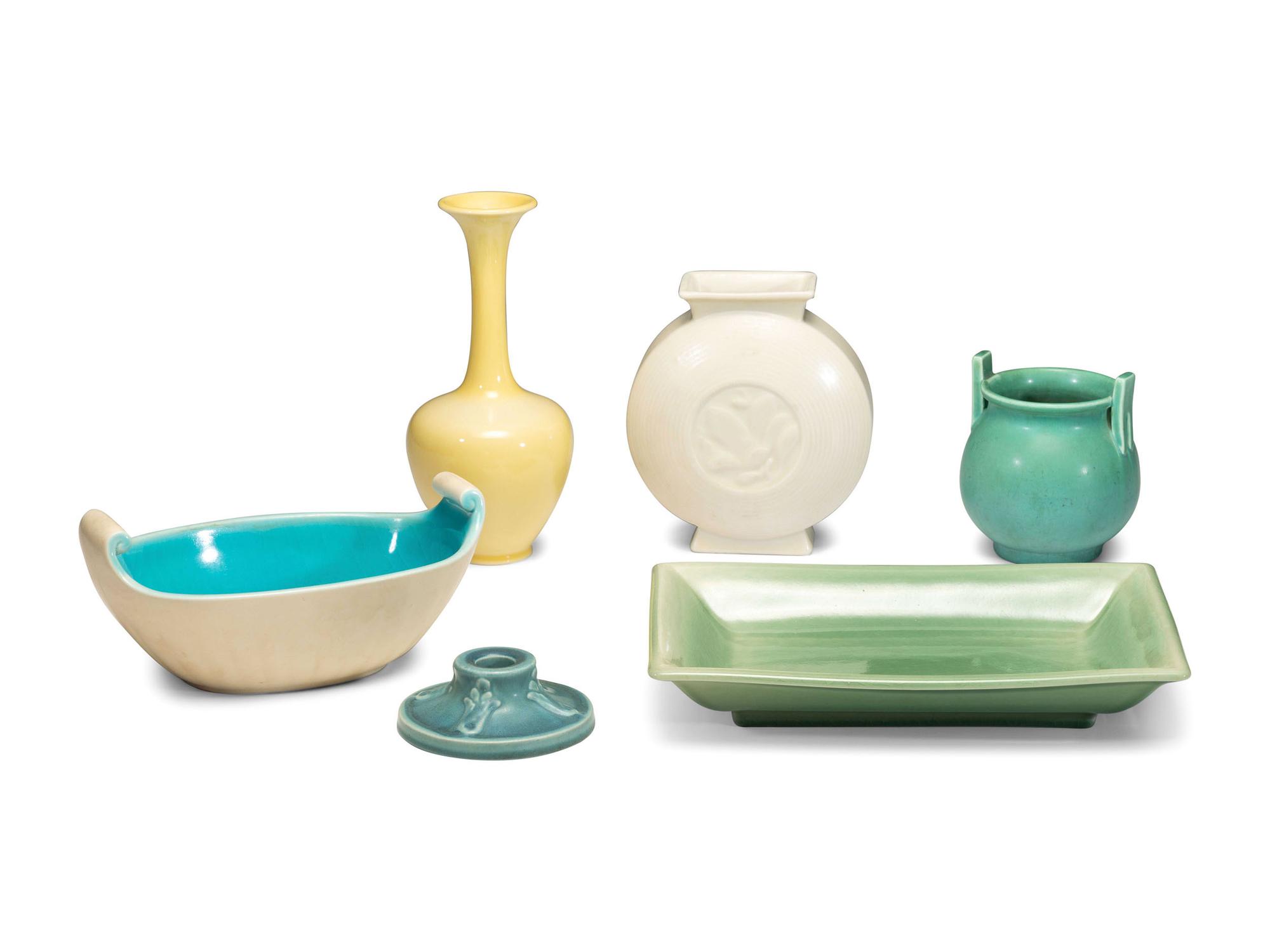 Six Rookwood Pottery Table Articles