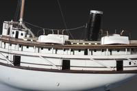 A Painted Wood Cased Steamboat Model