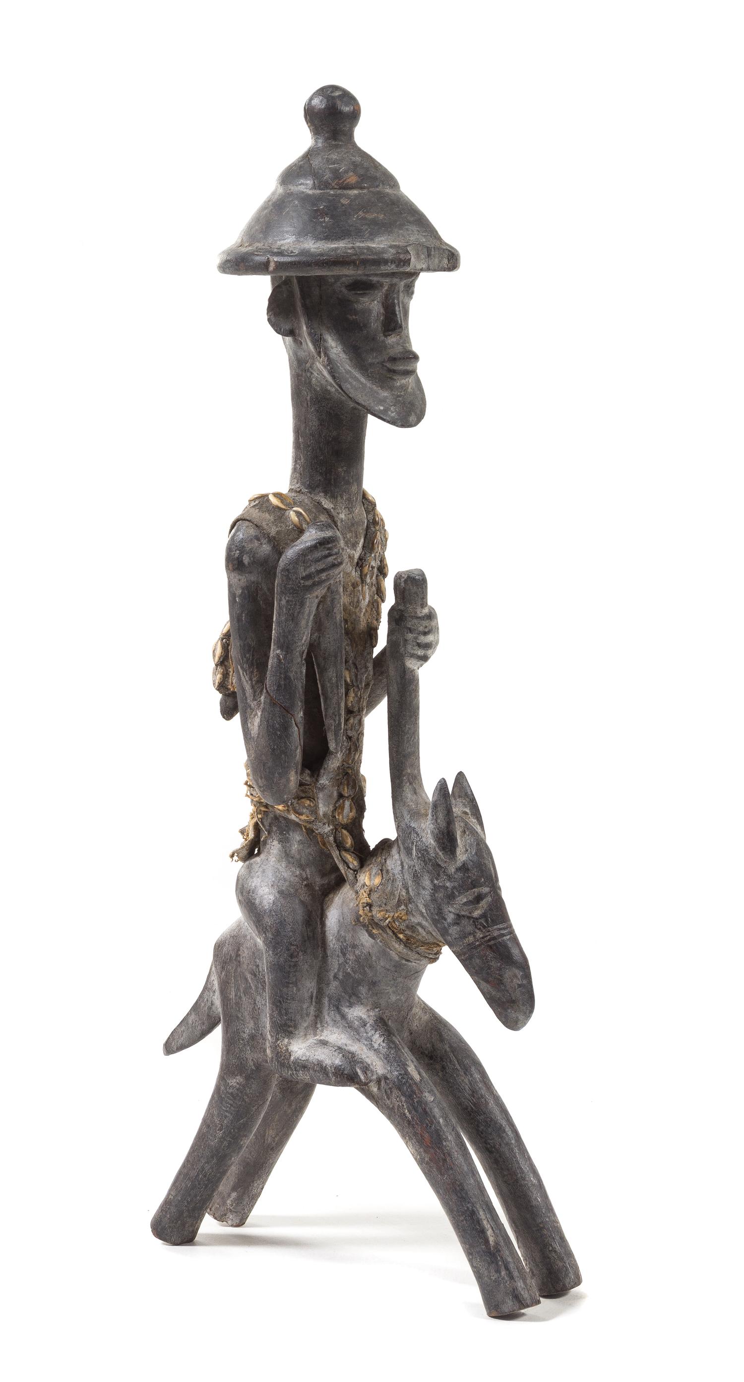 A Bamana Wood Figural Group Height 38 1/8 inches. — MALI, 19TH/20TH CENTURY