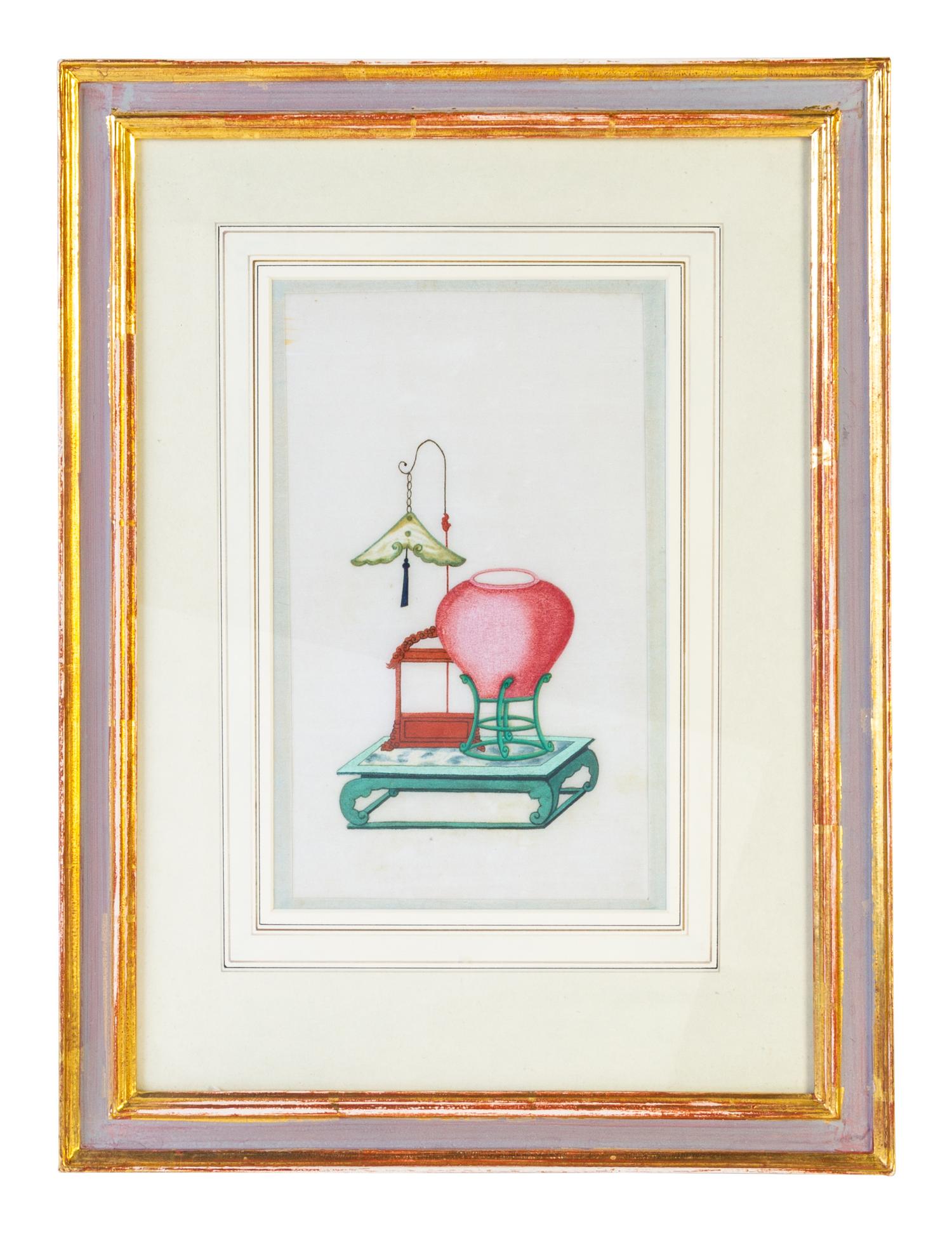 Twelve Chinese Export Painted Pith Paper Scholarly Scenes
