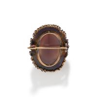A Neoclassical Agate Cameo Brooch with a Bearded Male Portrait Head